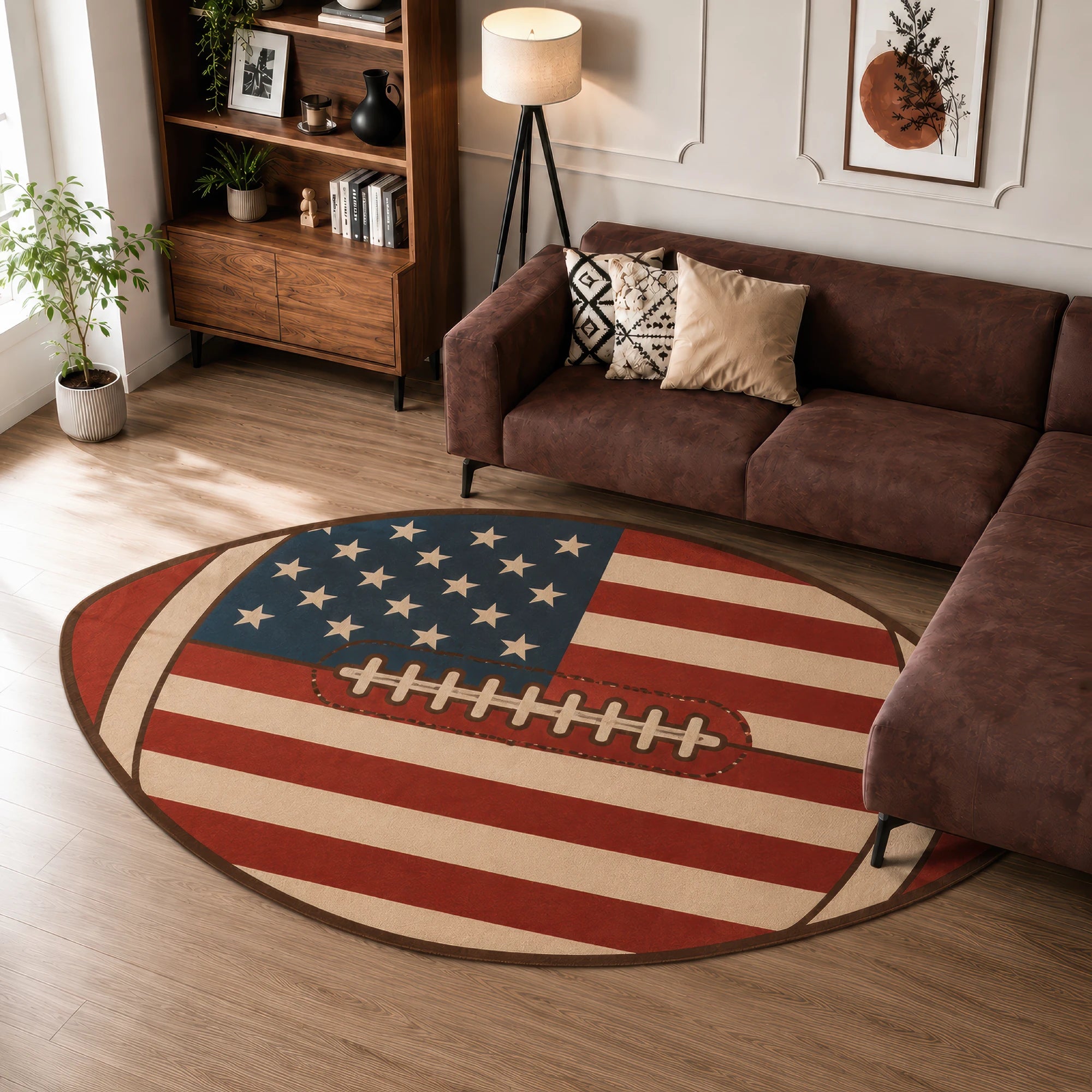 USA Flag American Football | Kids Shaped Rug