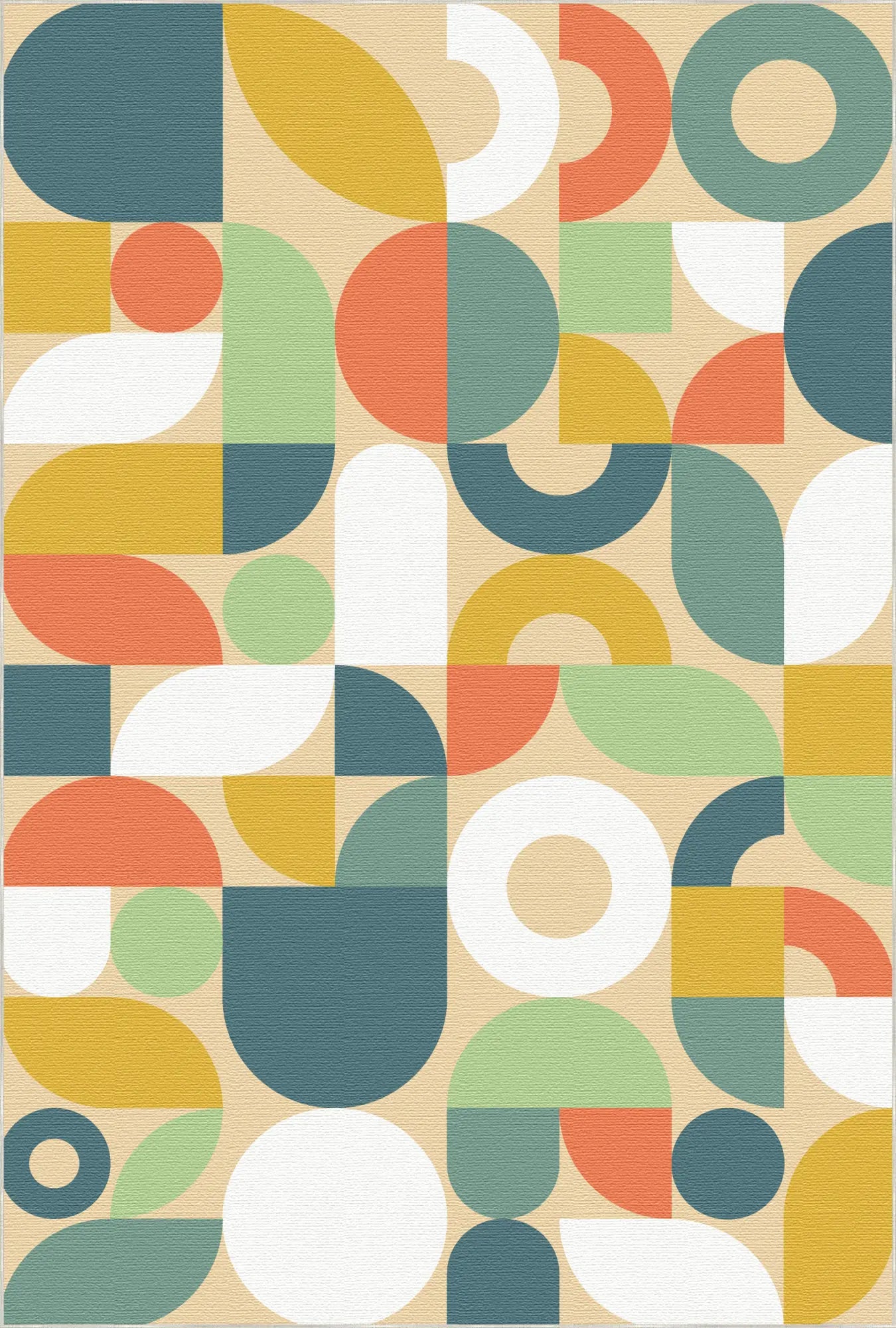 Modern Retro Geometric Washable Rug