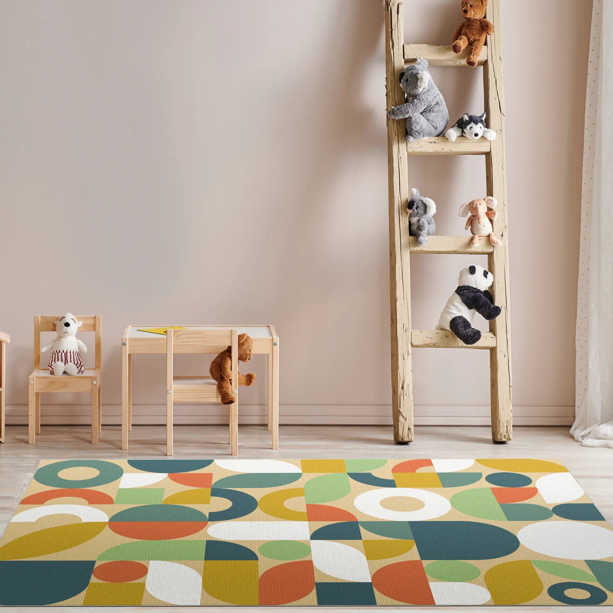 Modern Retro Geometric Washable Rug