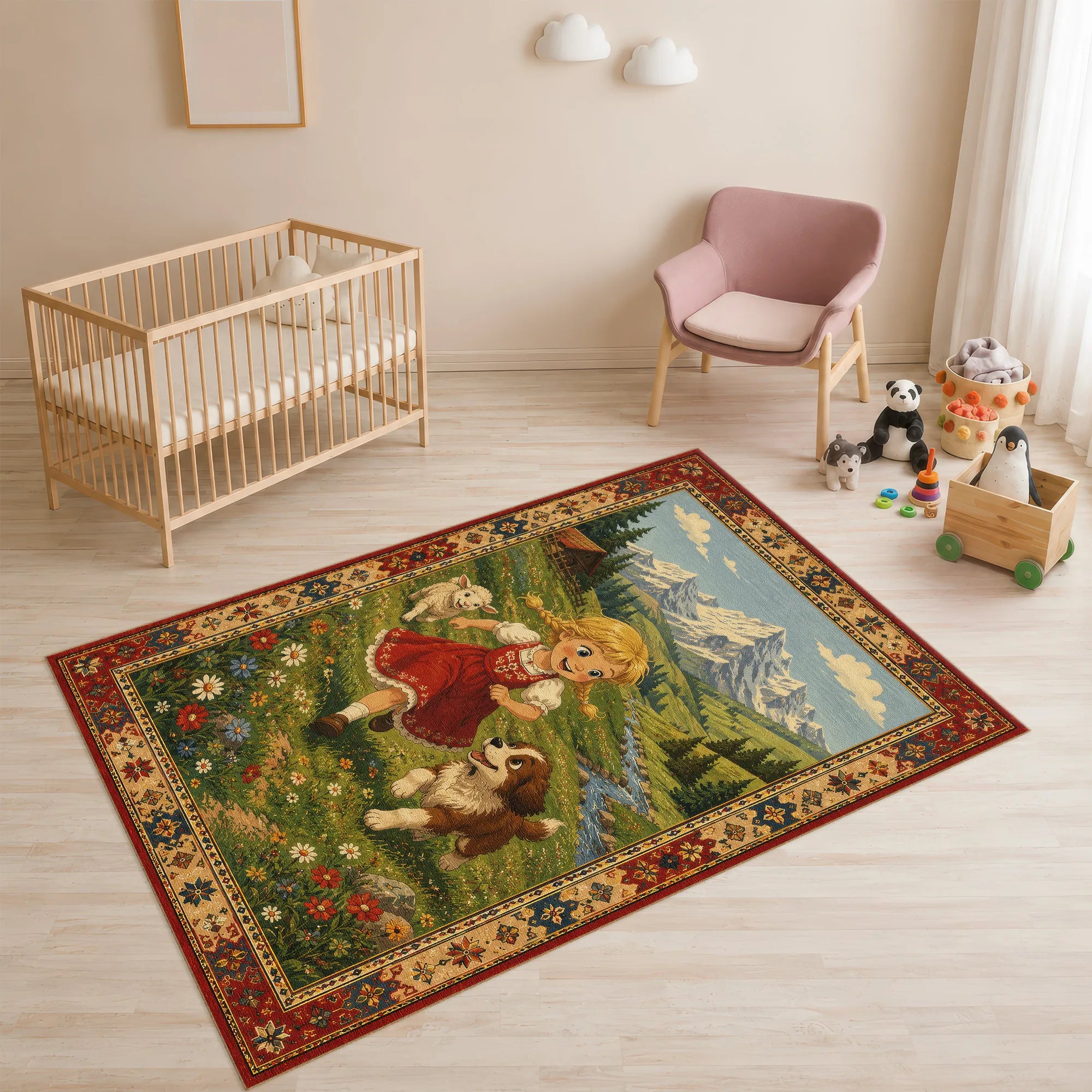 Alpine Meadow Storybook Kids Rug