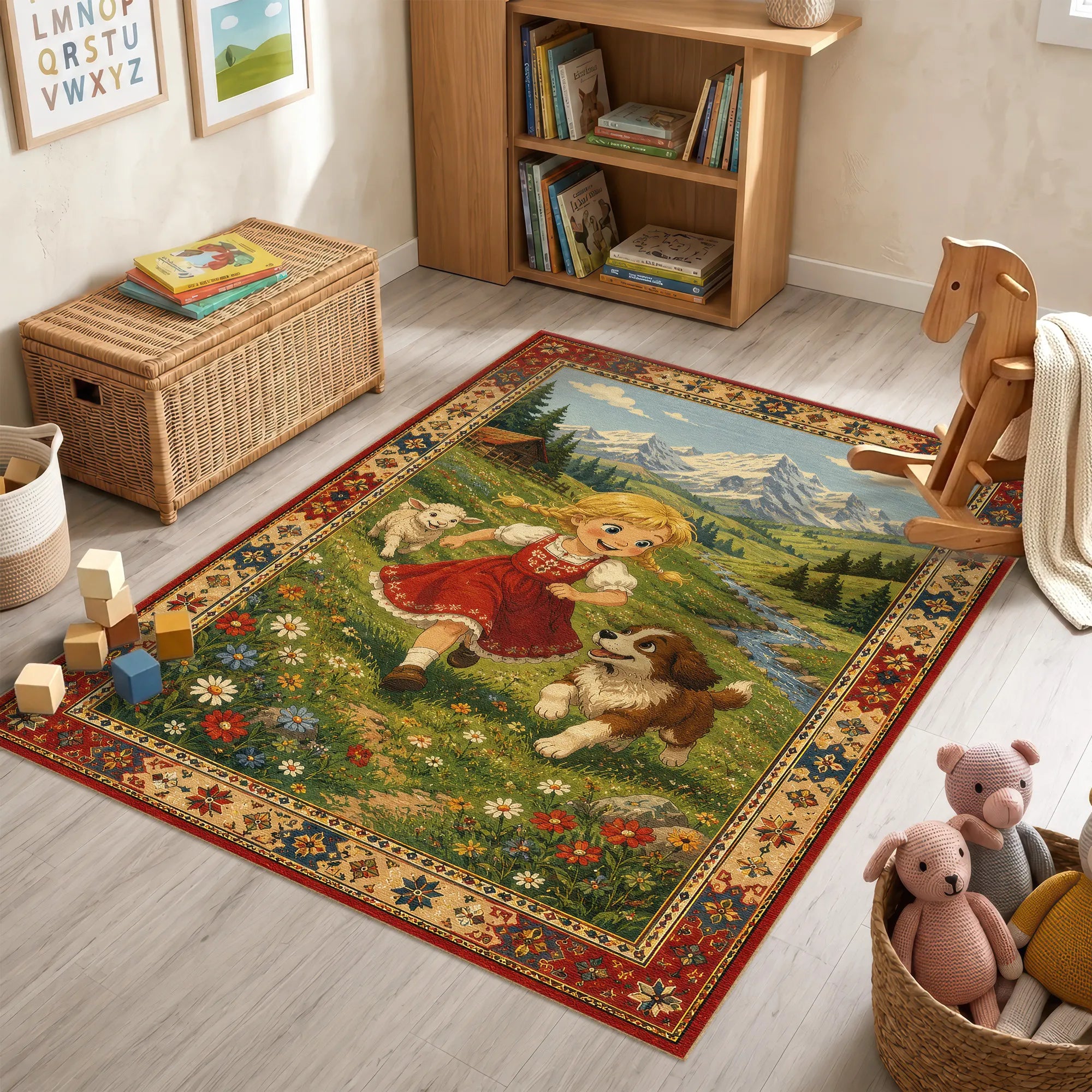 Alpine Meadow Storybook Kids Rug