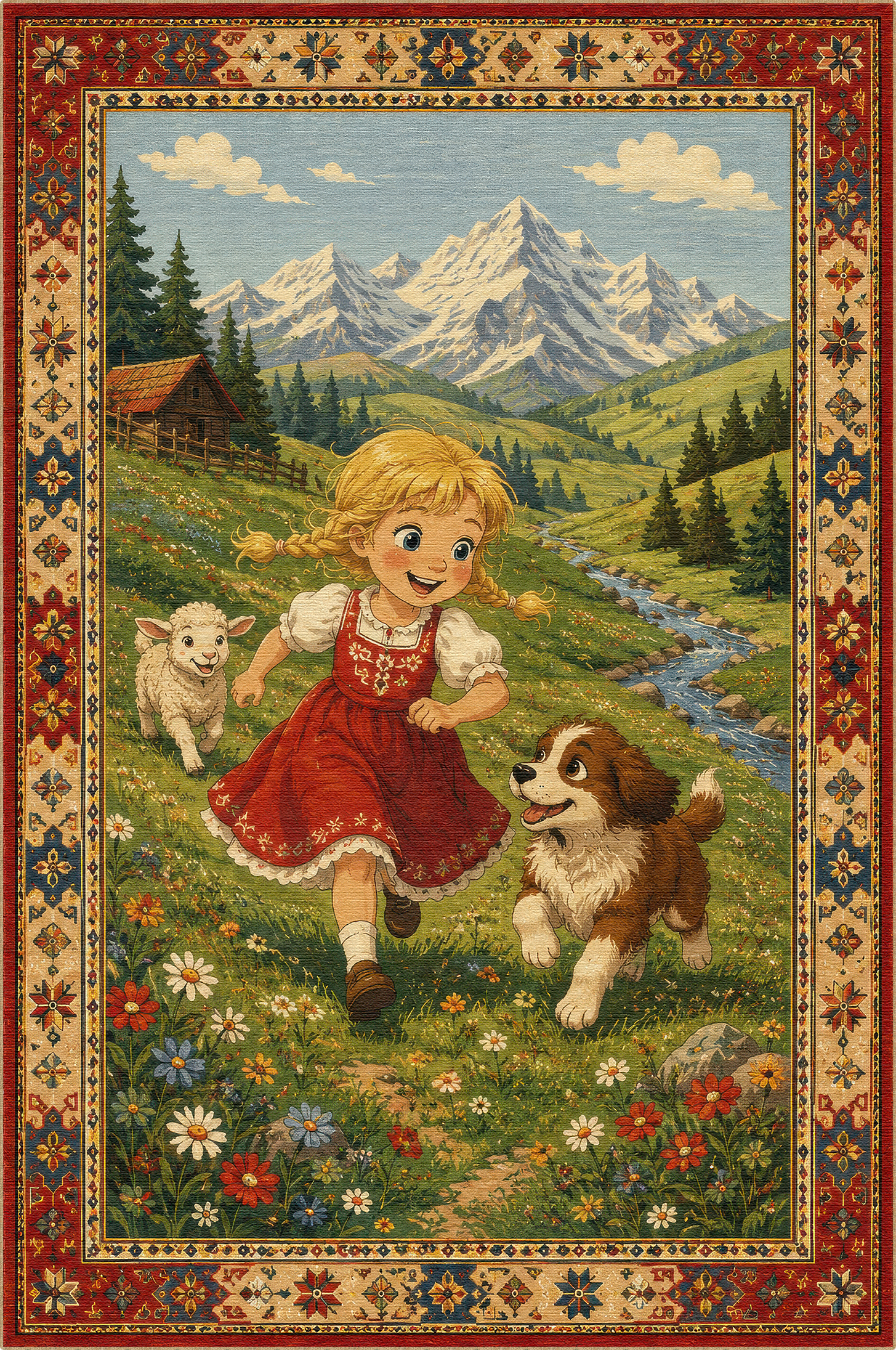 Alpine Meadow Storybook Kids Rug