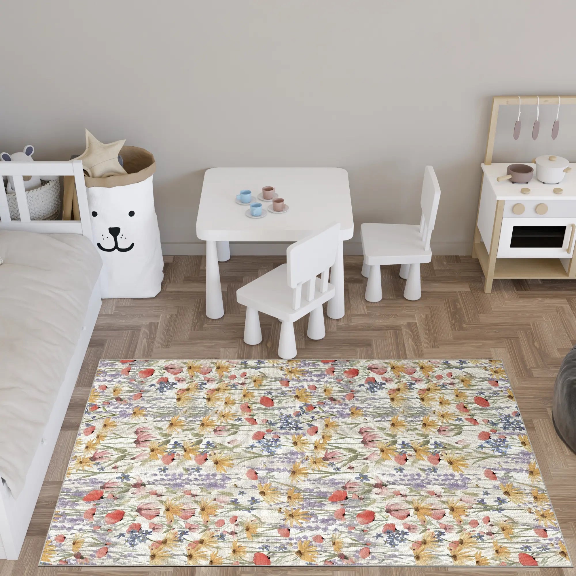 Wildflower Botanical Washable Rug