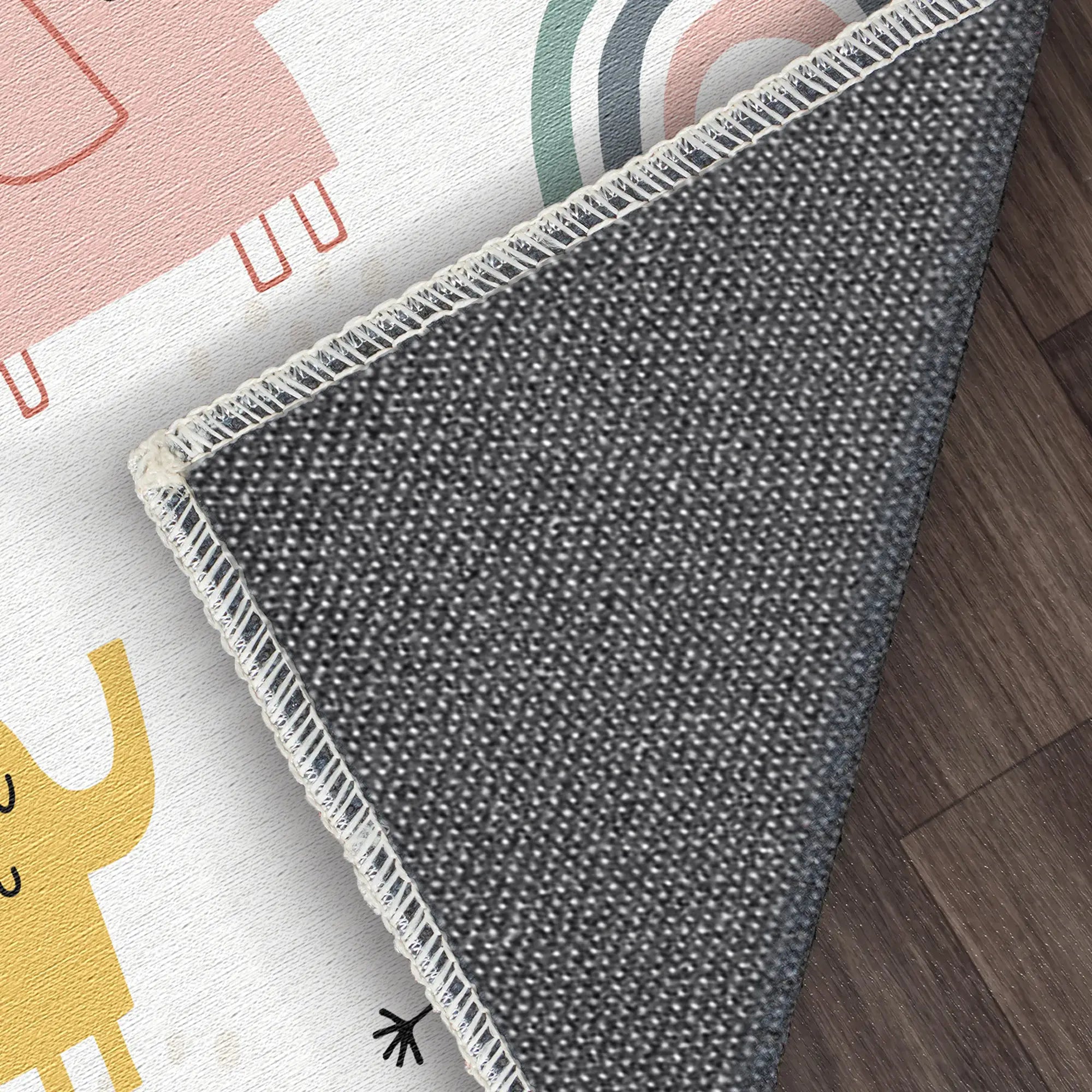 Washable Boho Elephant Nursery Rug