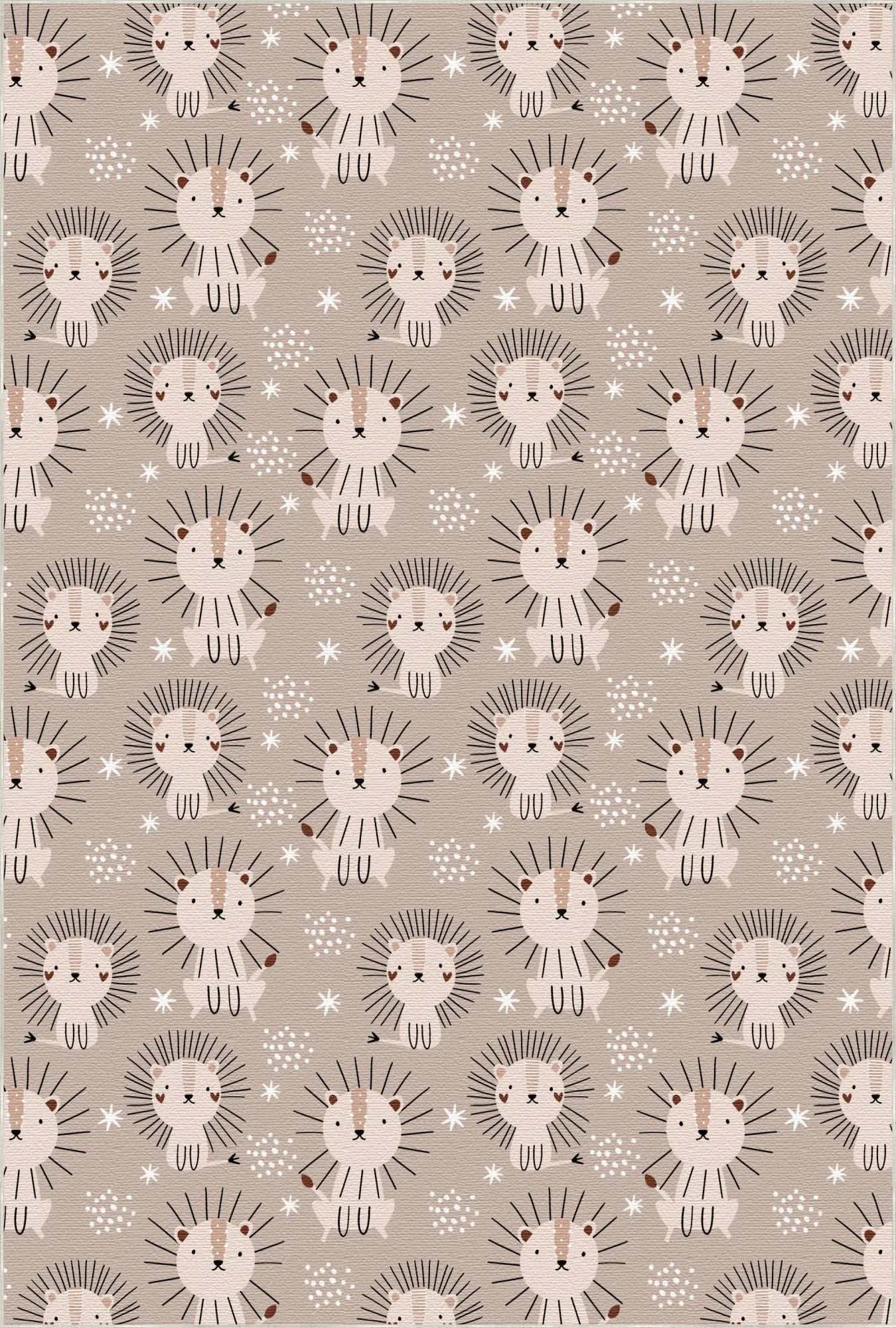 Minimalist Scandi Lion Nursery Rug