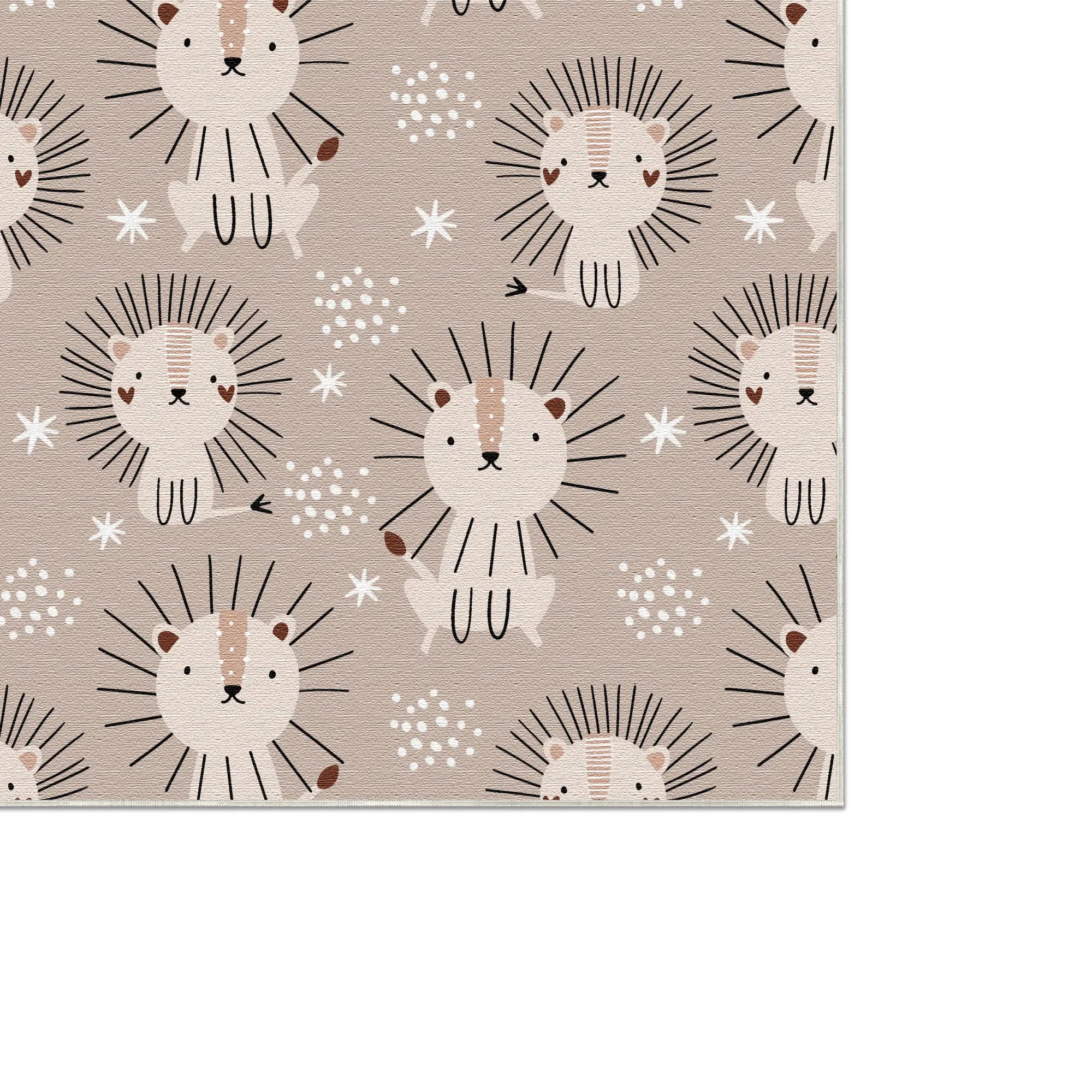 Minimalist Scandi Lion Nursery Rug