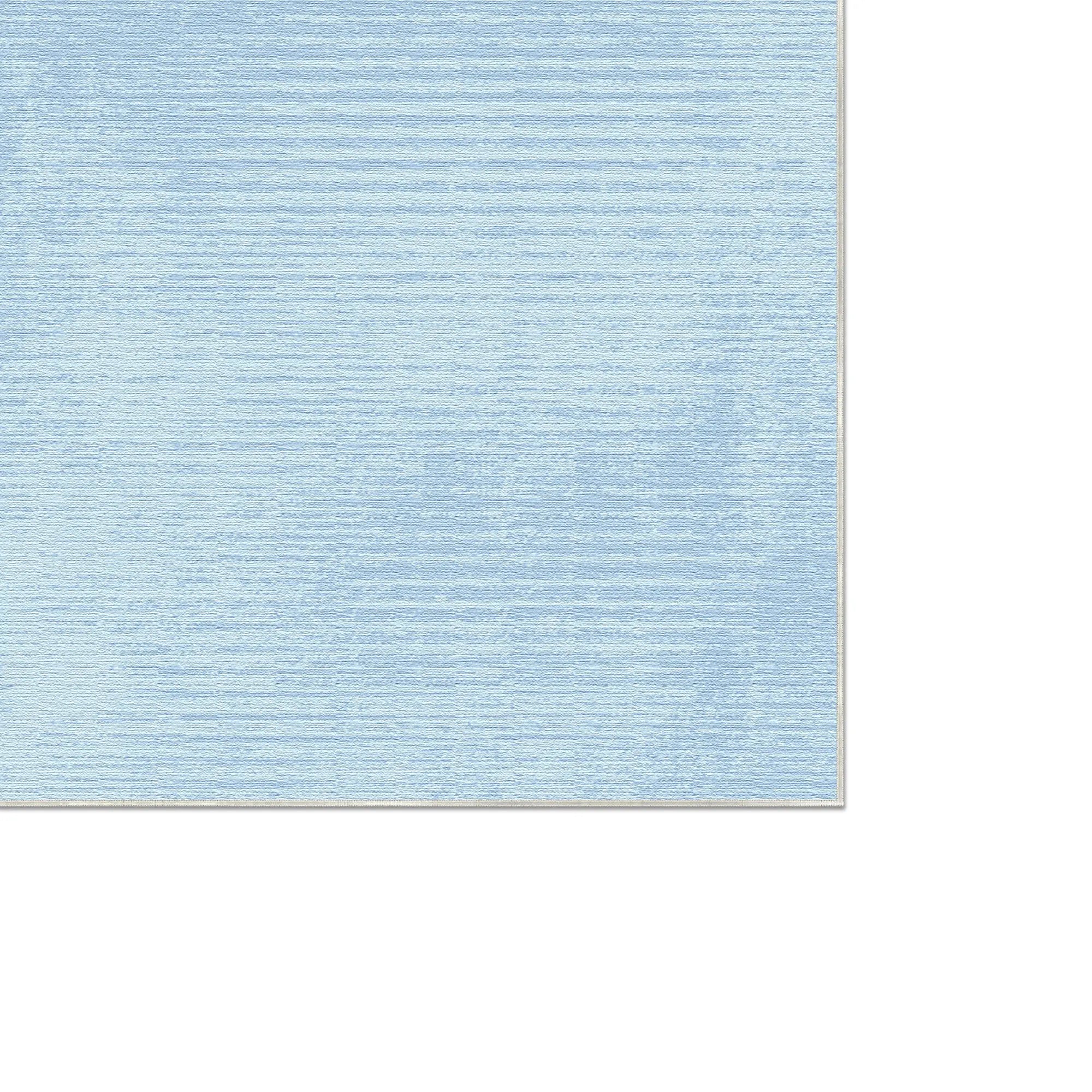 Washable Textured Light Blue Rug