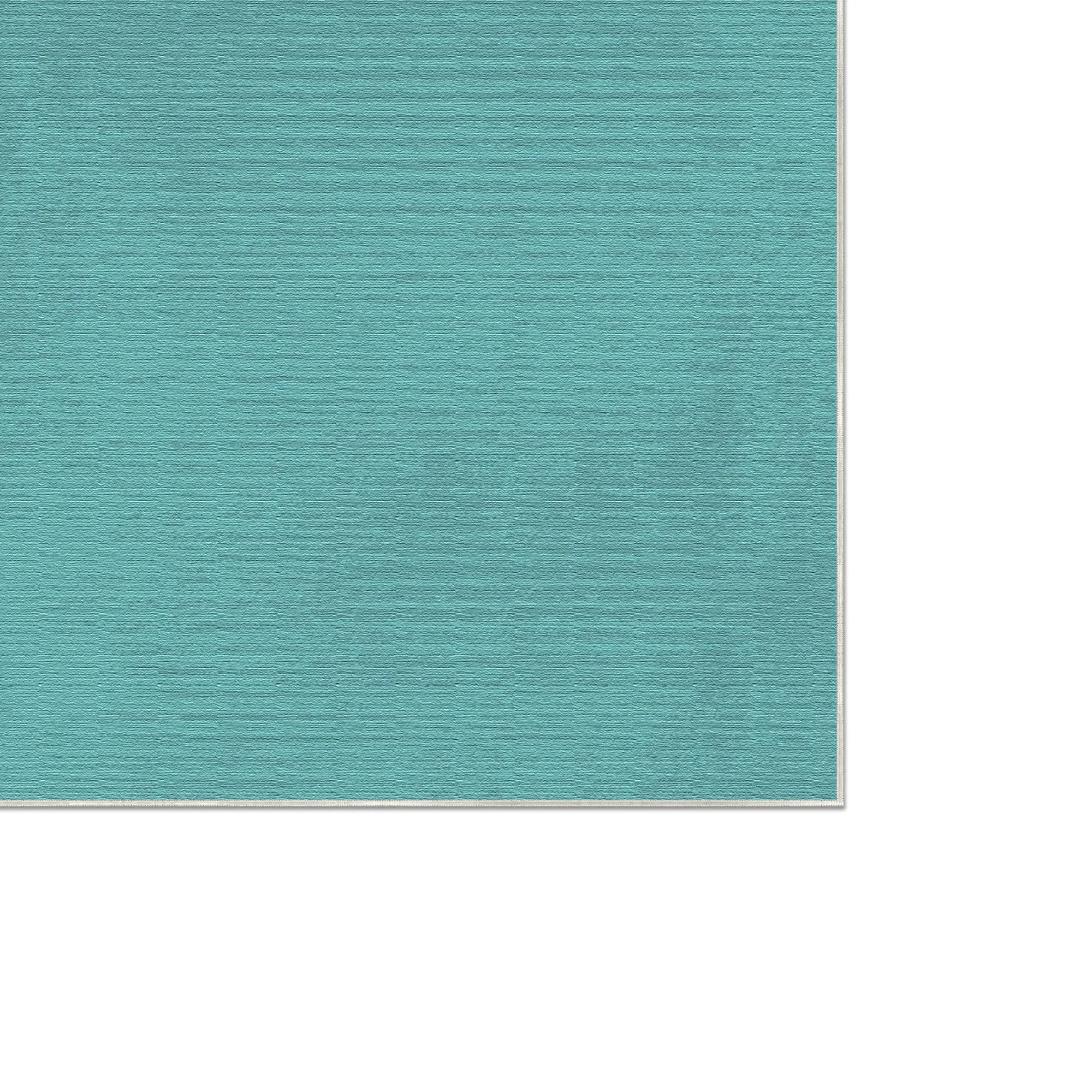 Washable Textured Teal Area Rug