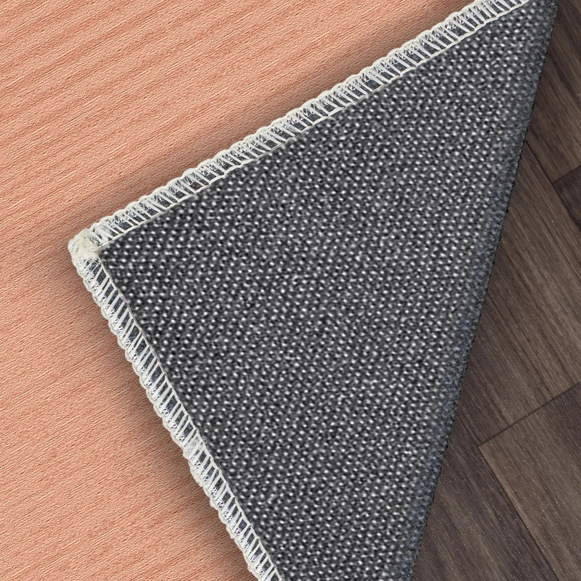 Washable Textured Peach Area Rug