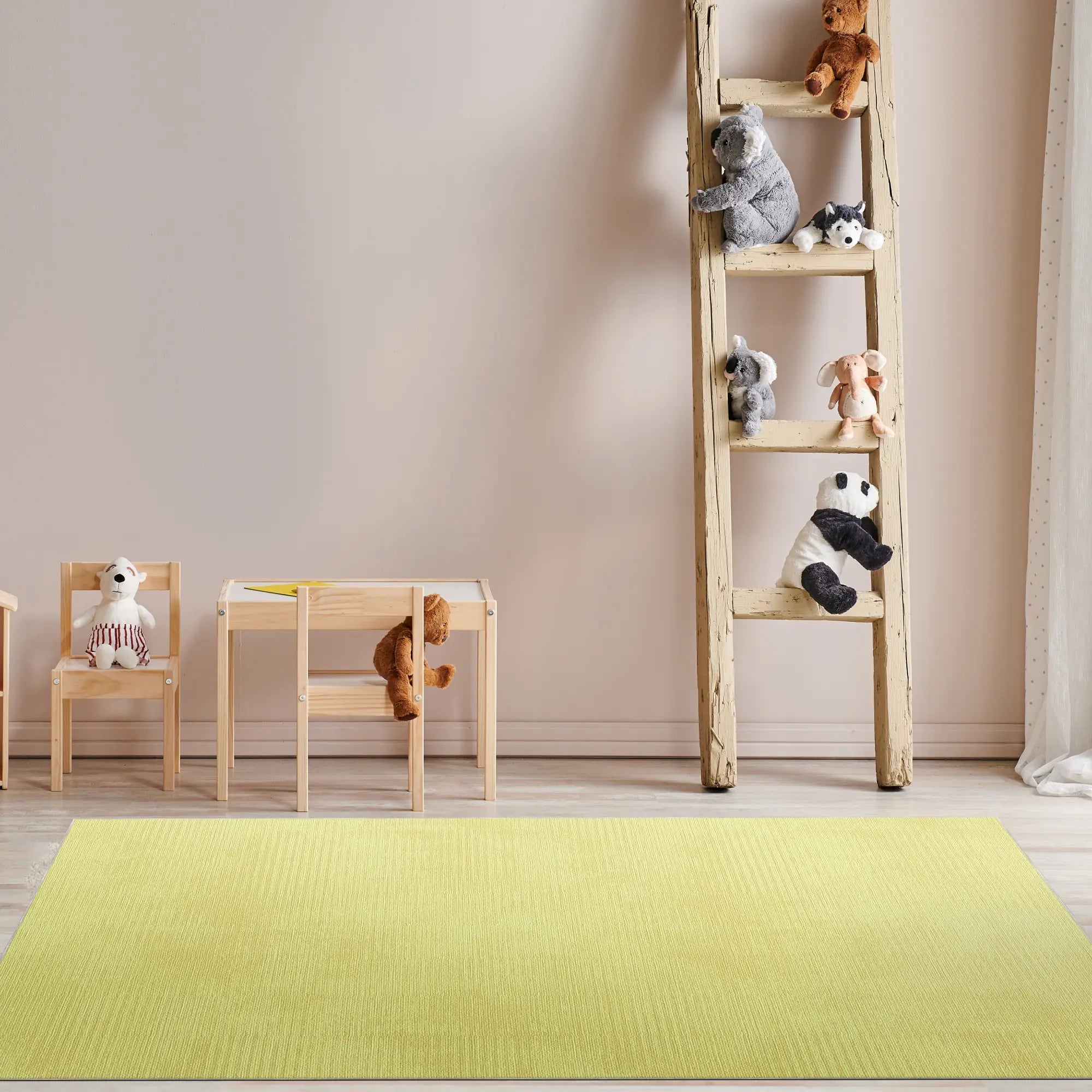Washable Textured Yellow Area Rug