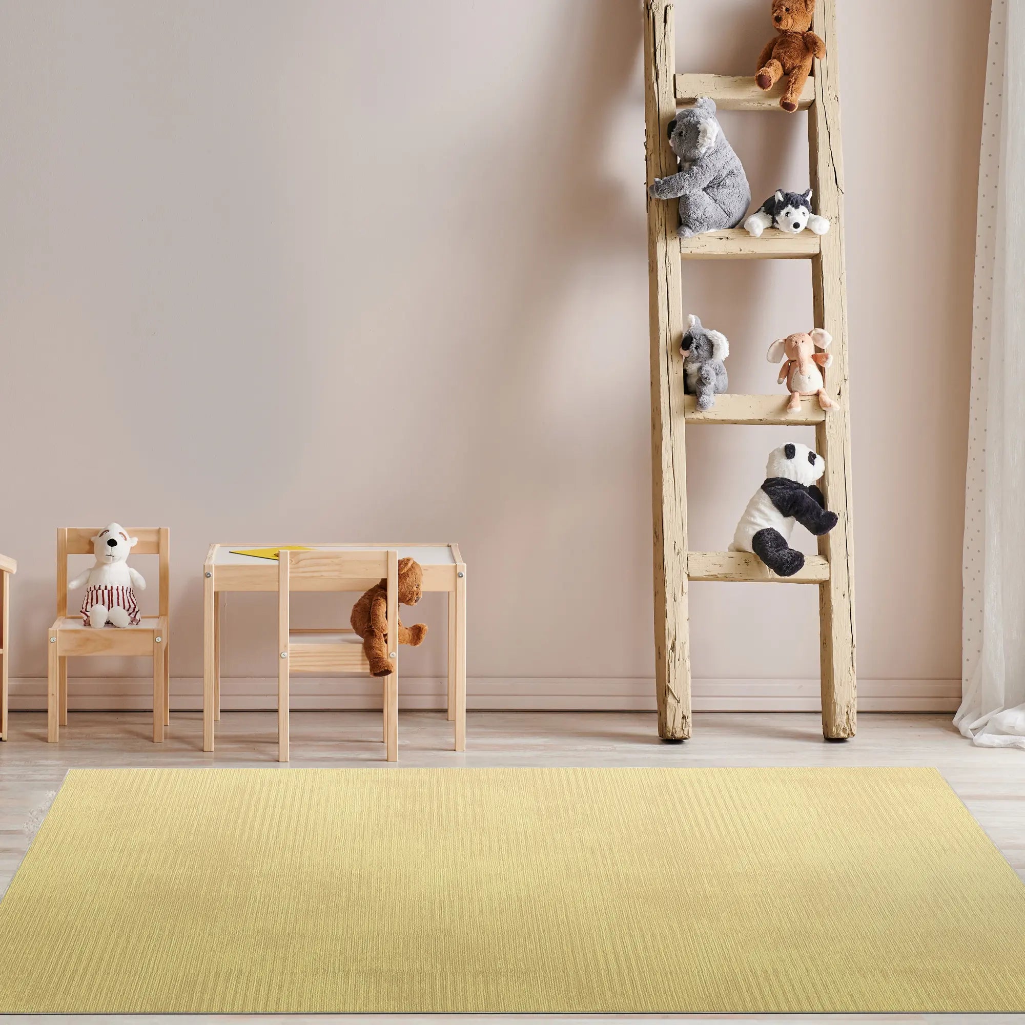 Washable Textured Beige Area Rug