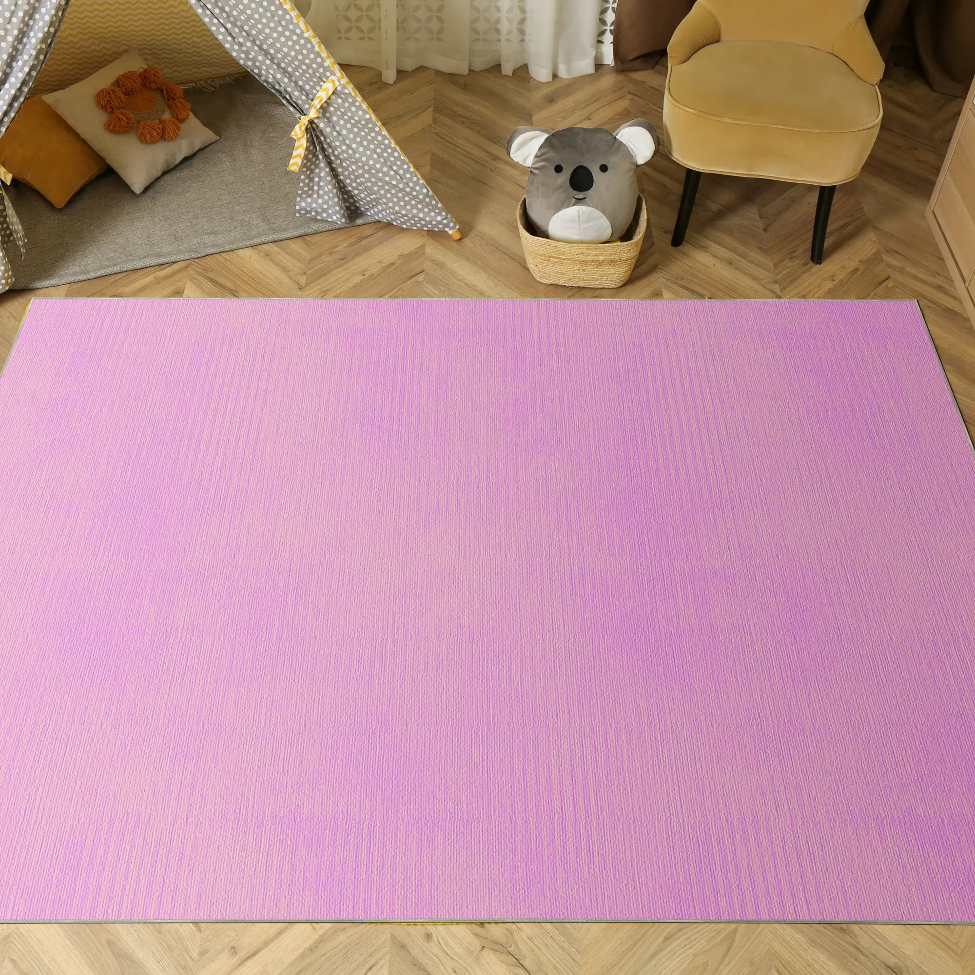 Washable Textured Lilac Area Rug