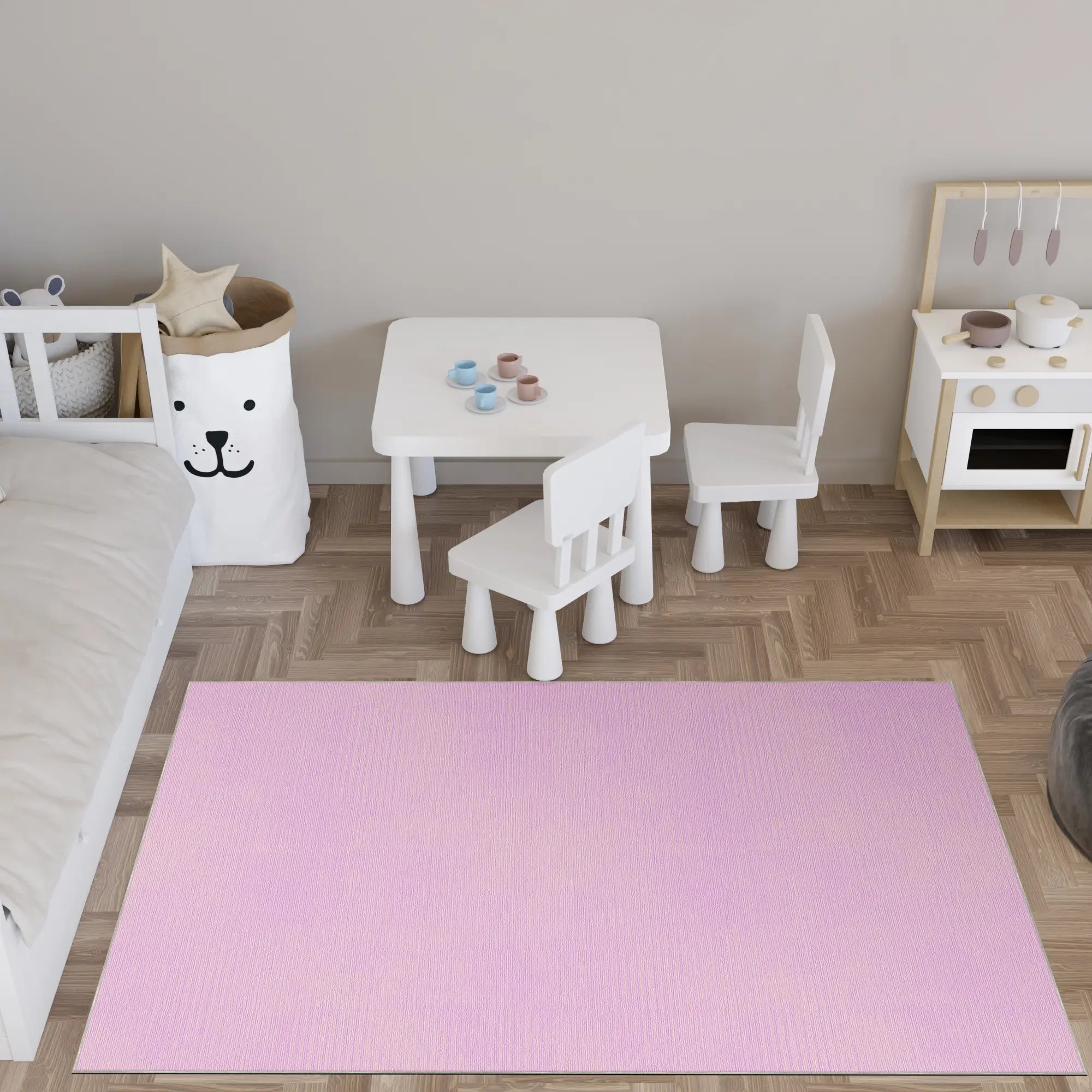 Washable Textured Lilac Area Rug