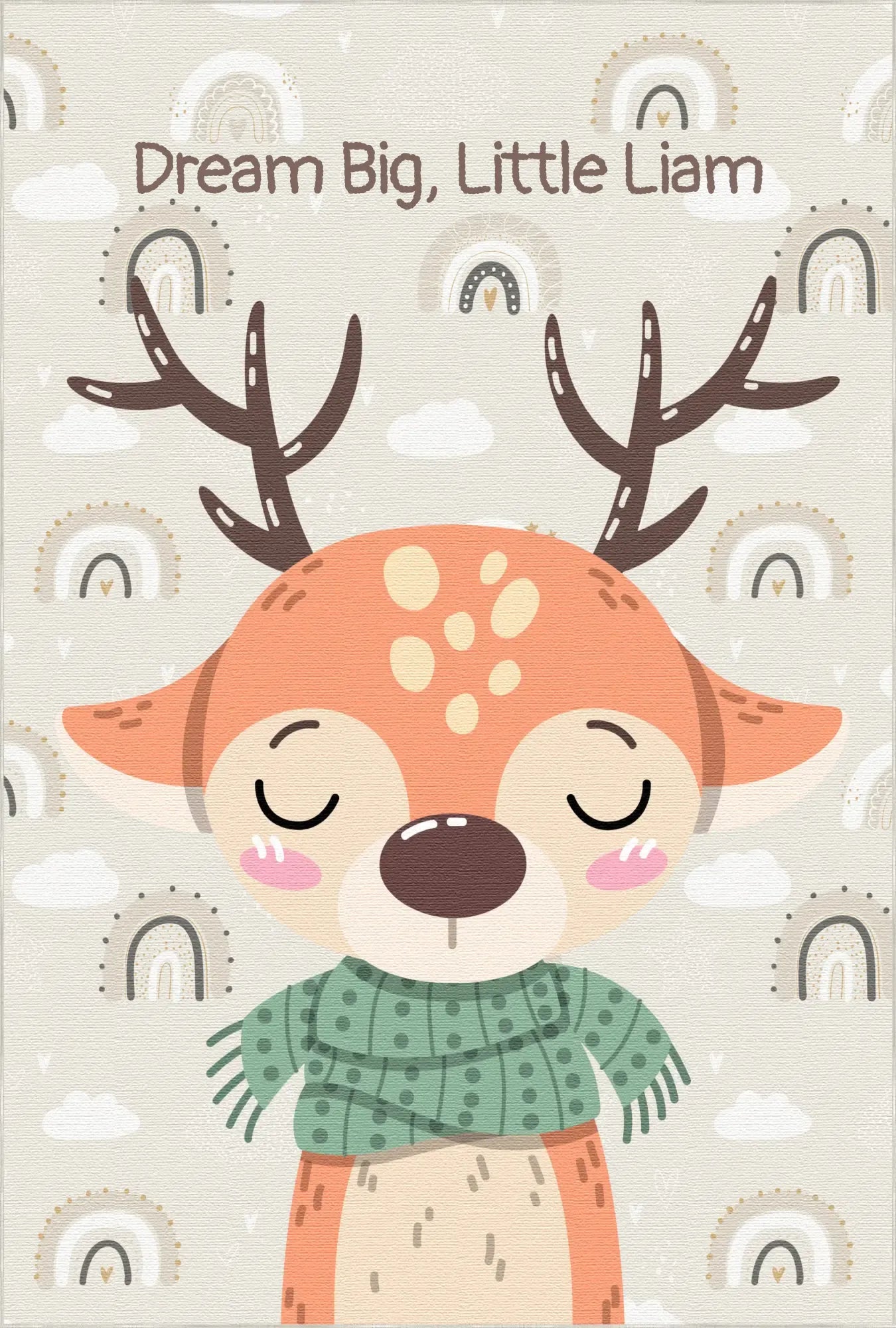 Dreamy Deer & Rainbow Sky | Customizable Rug