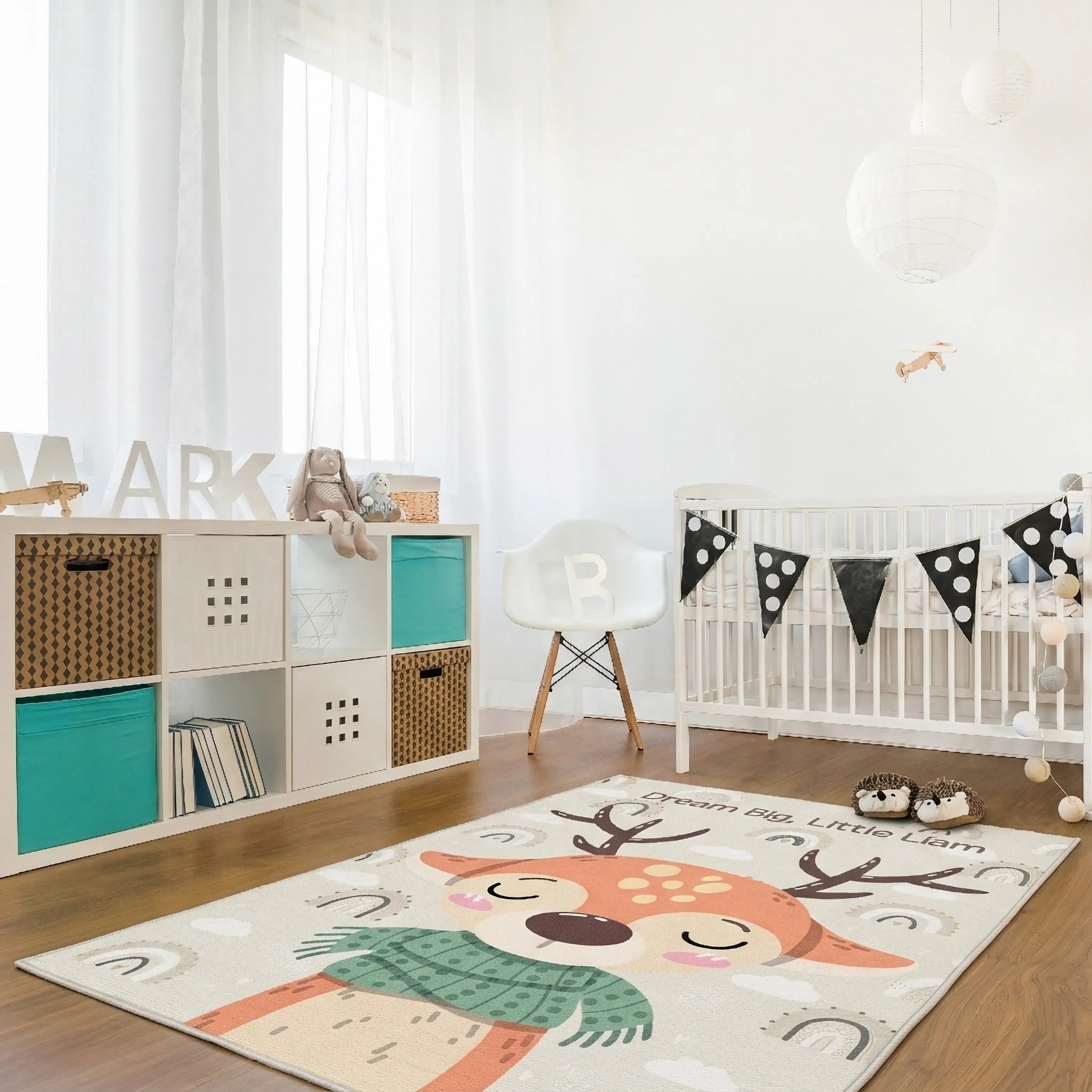 Dreamy Deer & Rainbow Sky | Customizable Rug