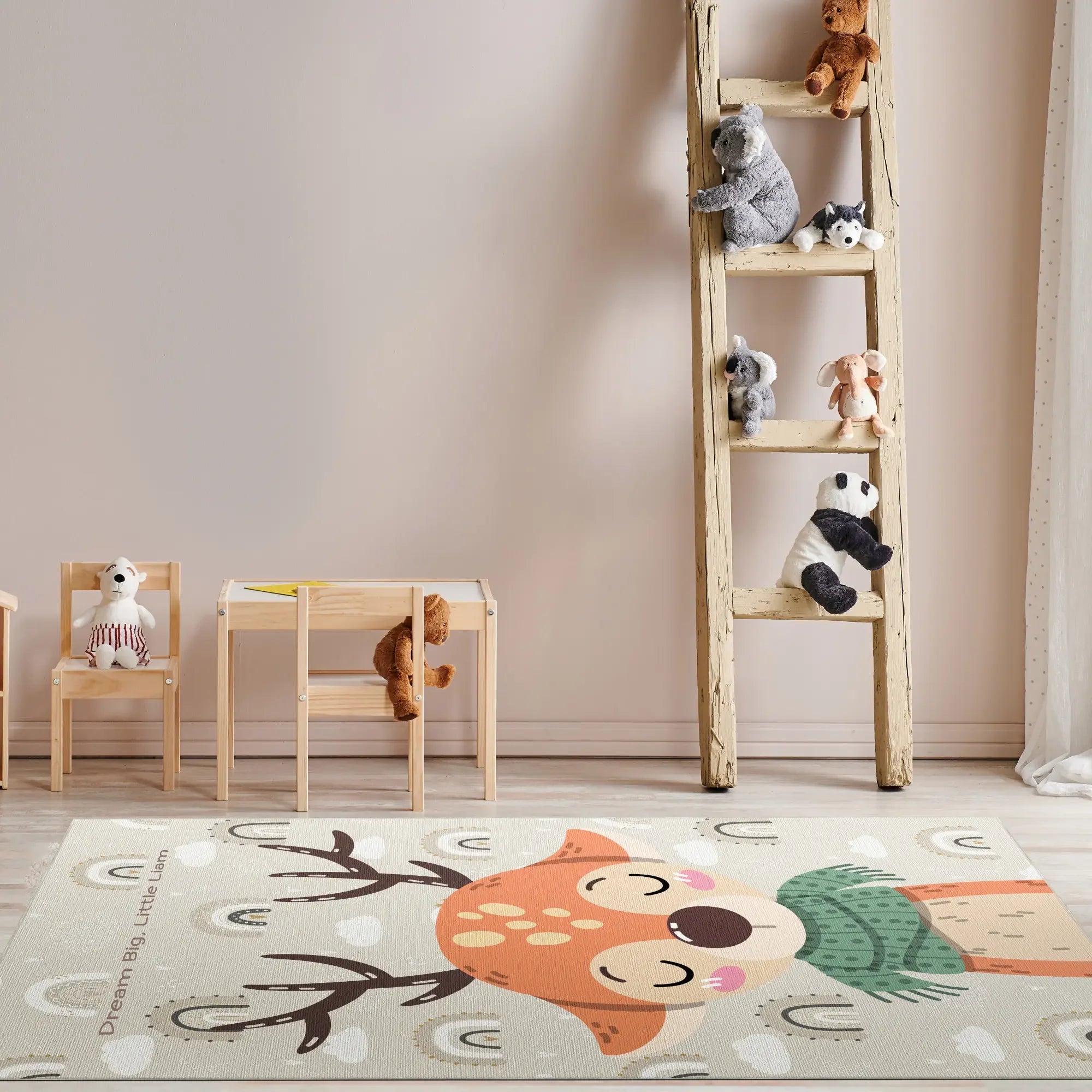 Dreamy Deer & Rainbow Sky | Customizable Rug