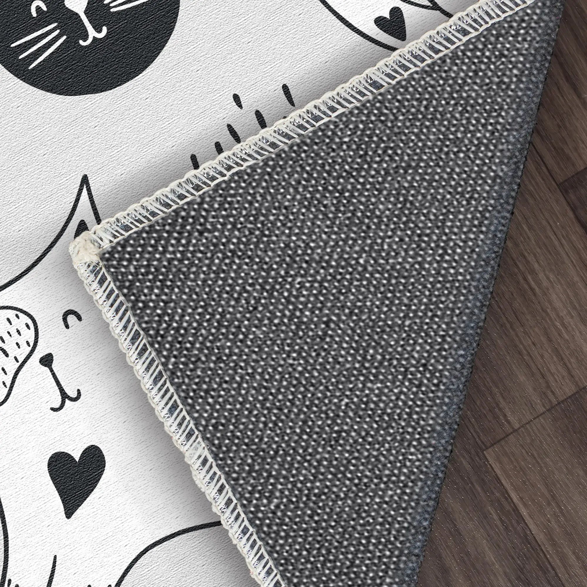 Washable Doodle Cat Play Rug