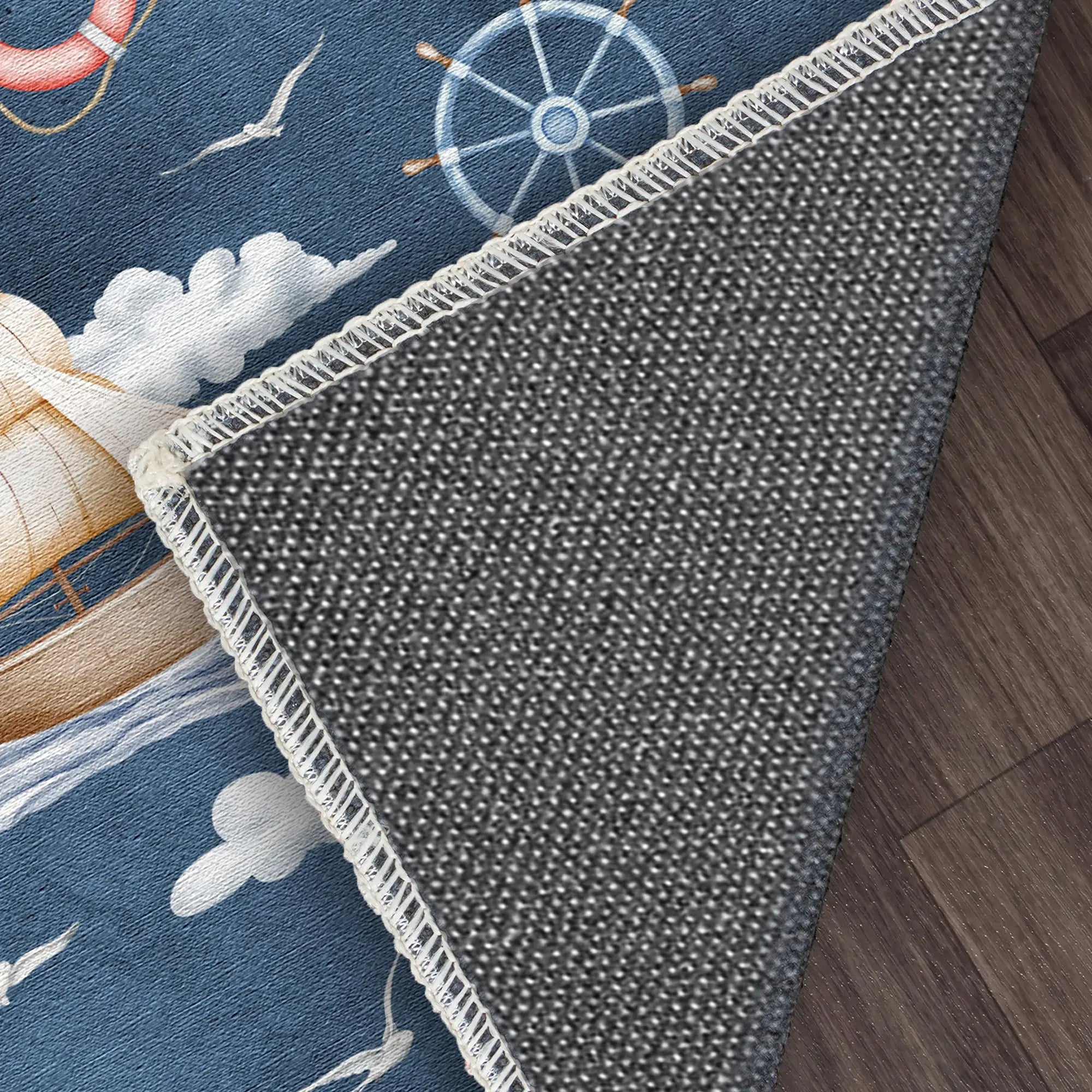 Watercolor Nautical Tall Ships Adventure Rug
