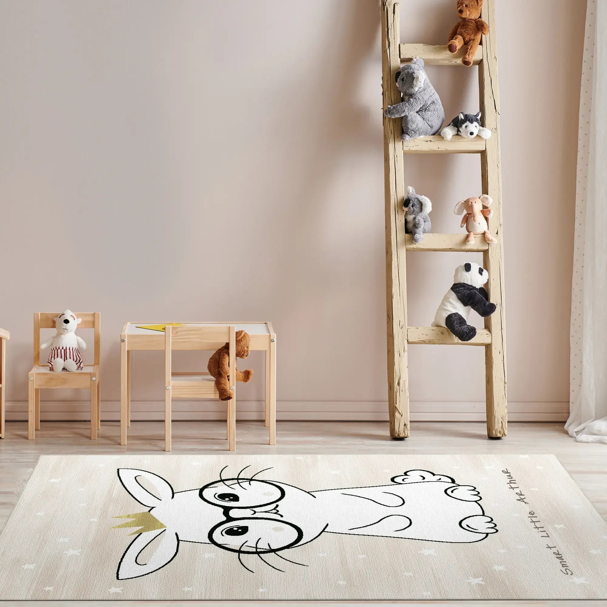Smart Bunny with Glasses | Customizable Rug