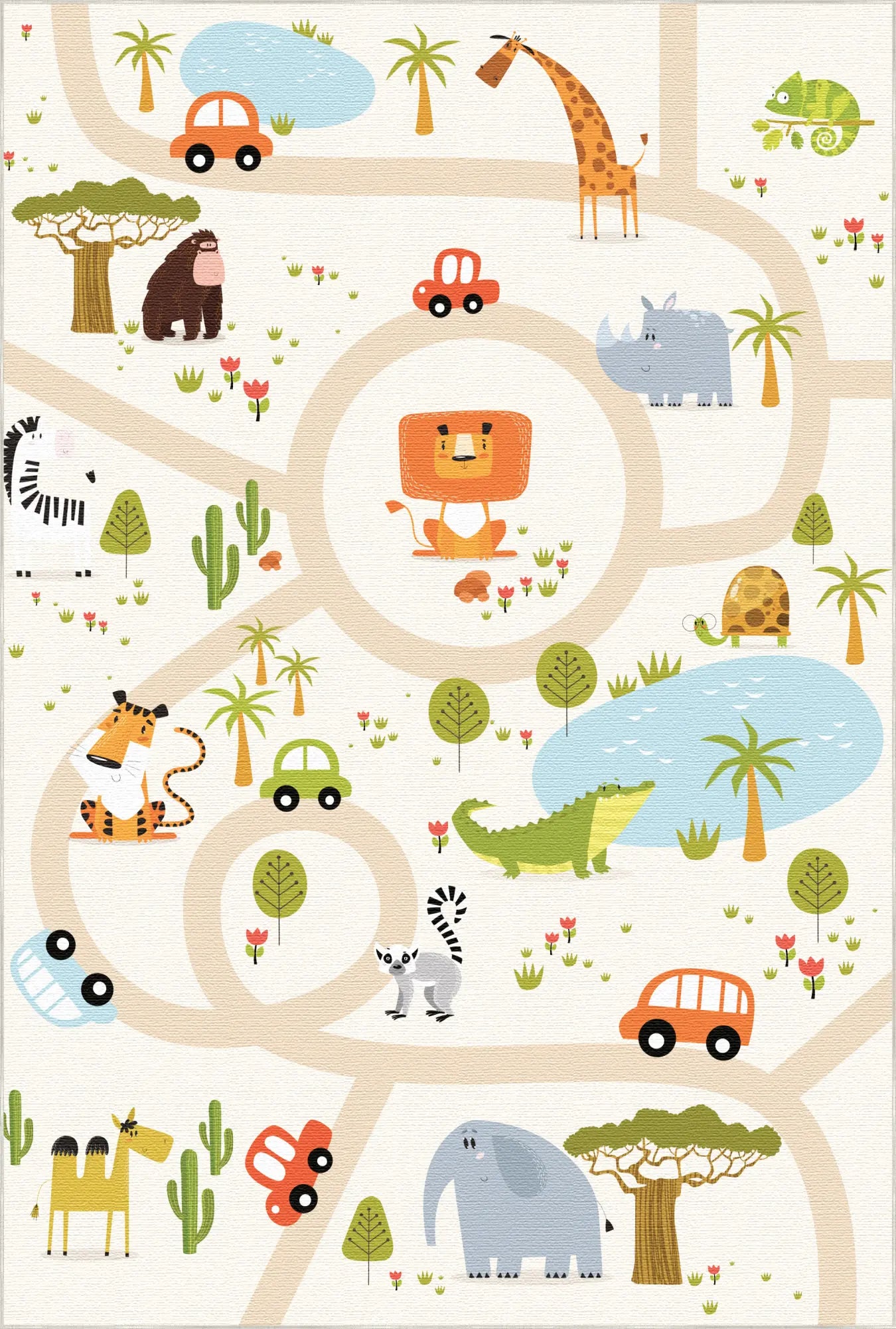 Safari Adventure Kids Play Rug