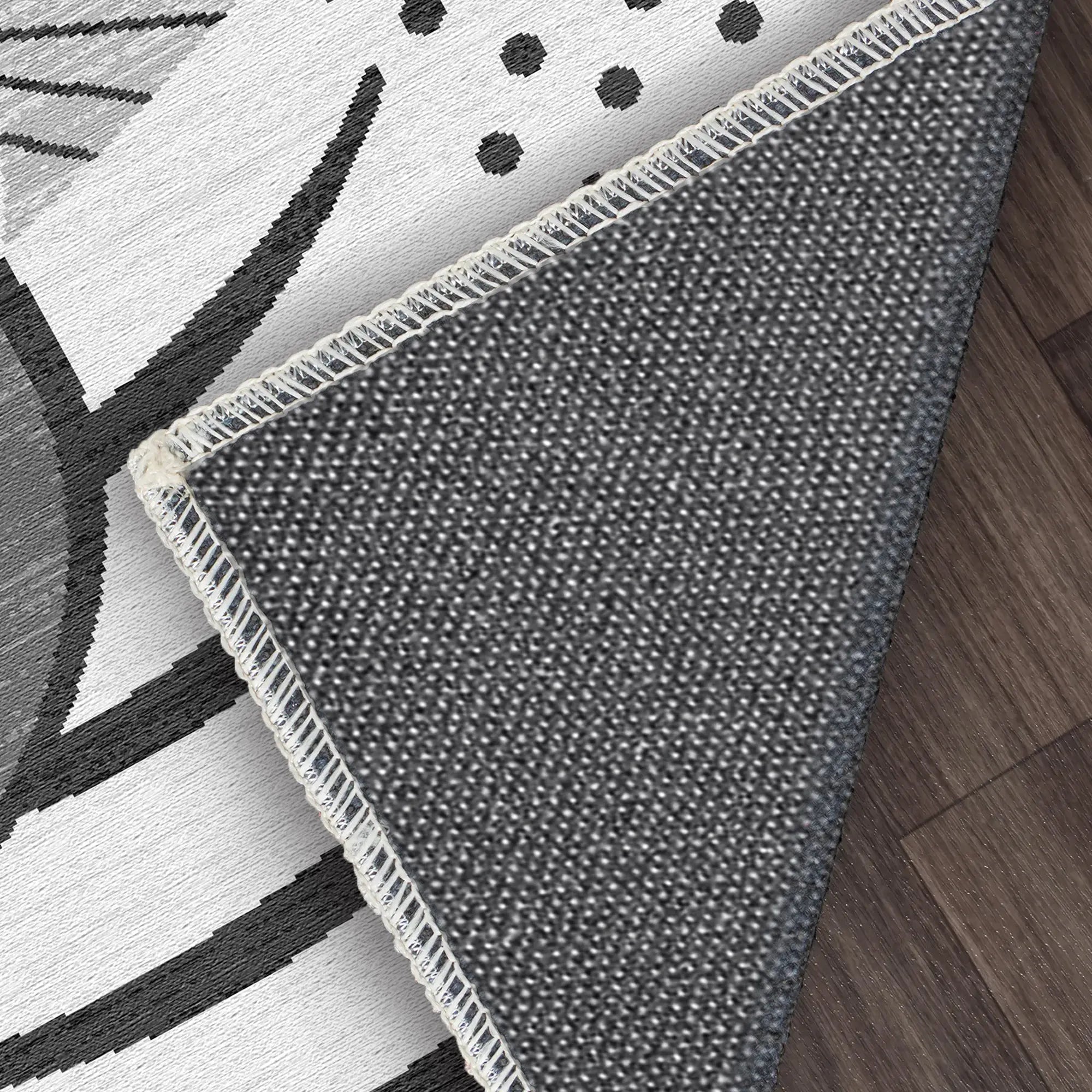 Washable Zebra Polka Dot Rug