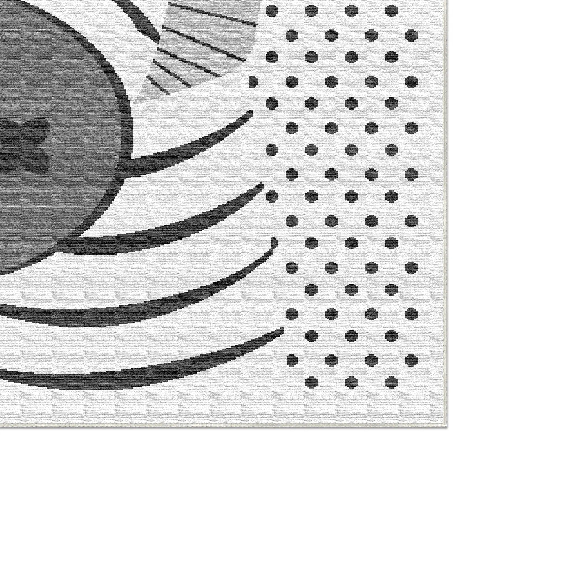 Washable Zebra Polka Dot Rug