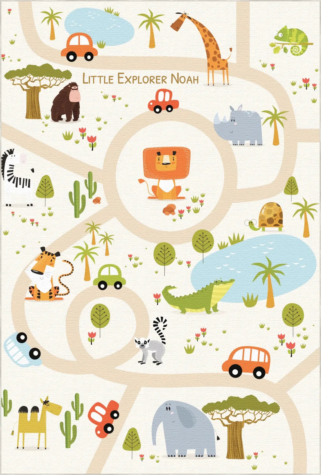 Safari Road Adventure | Customizable Rug