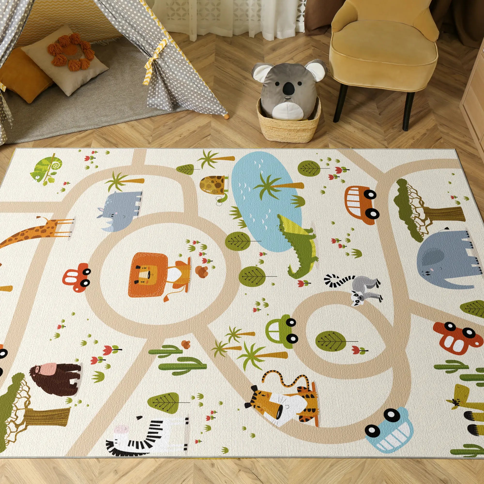 Safari Adventure Kids Play Rug