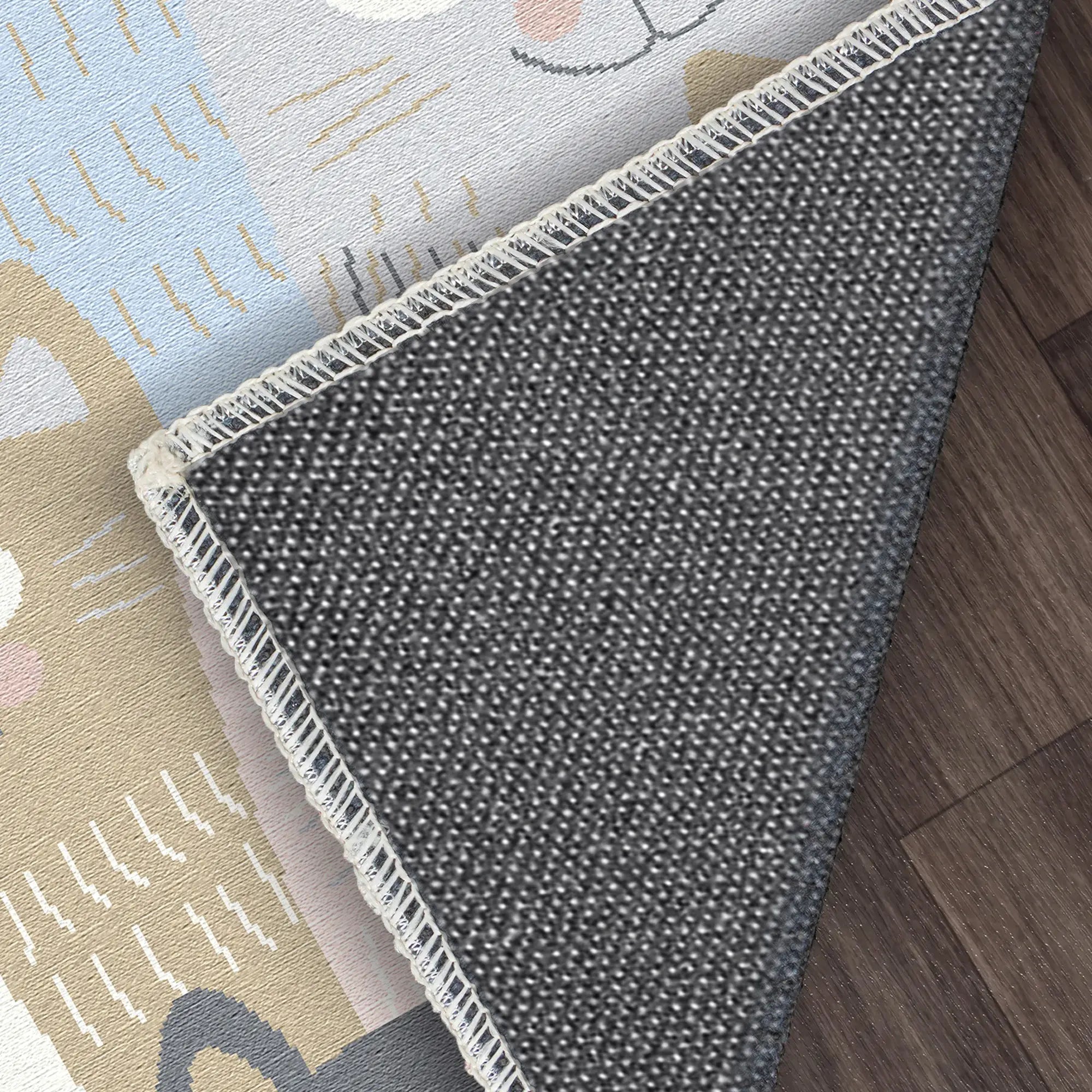 Washable Pastel Cat Kids Rug