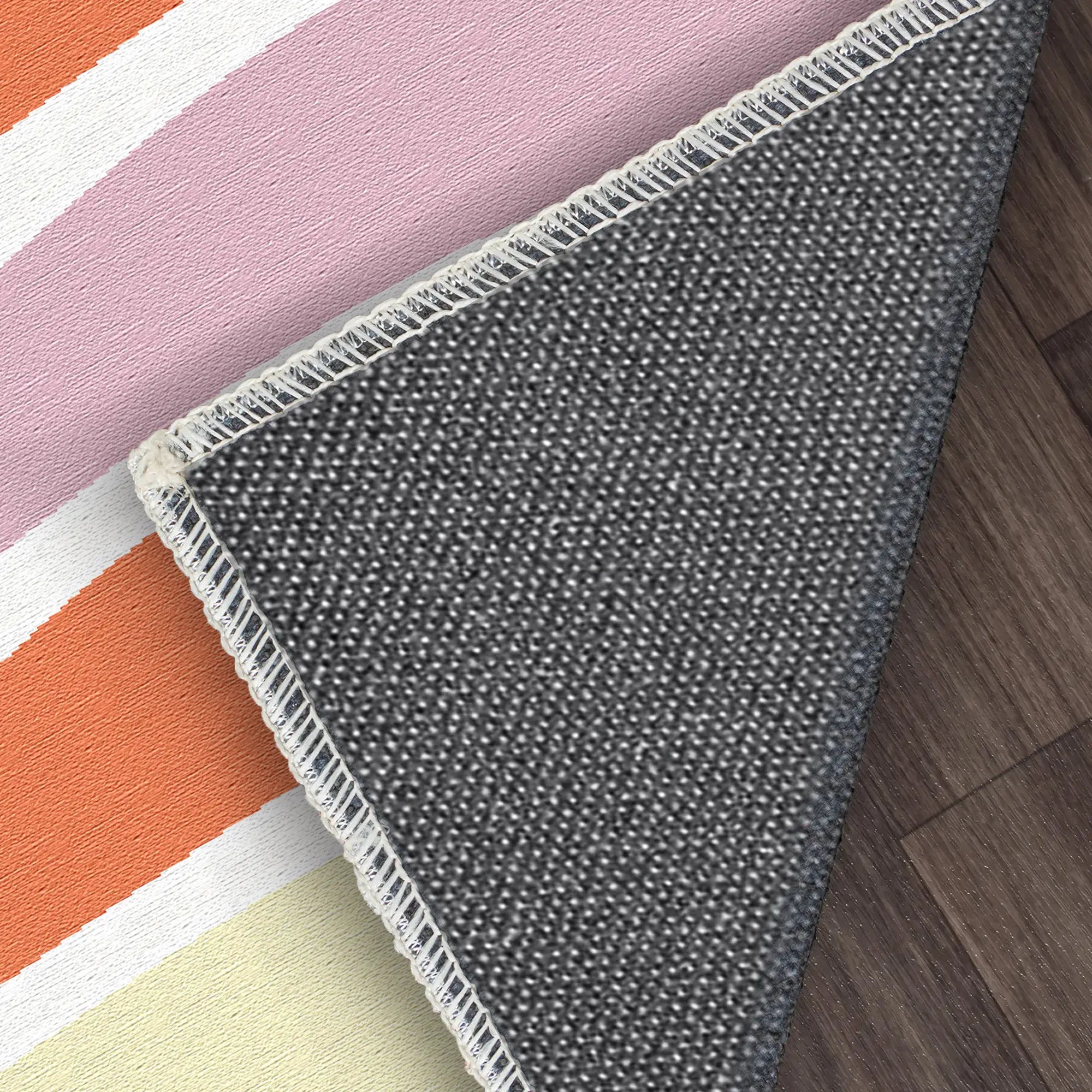 Washable Pastel Groovy Wavy Rug