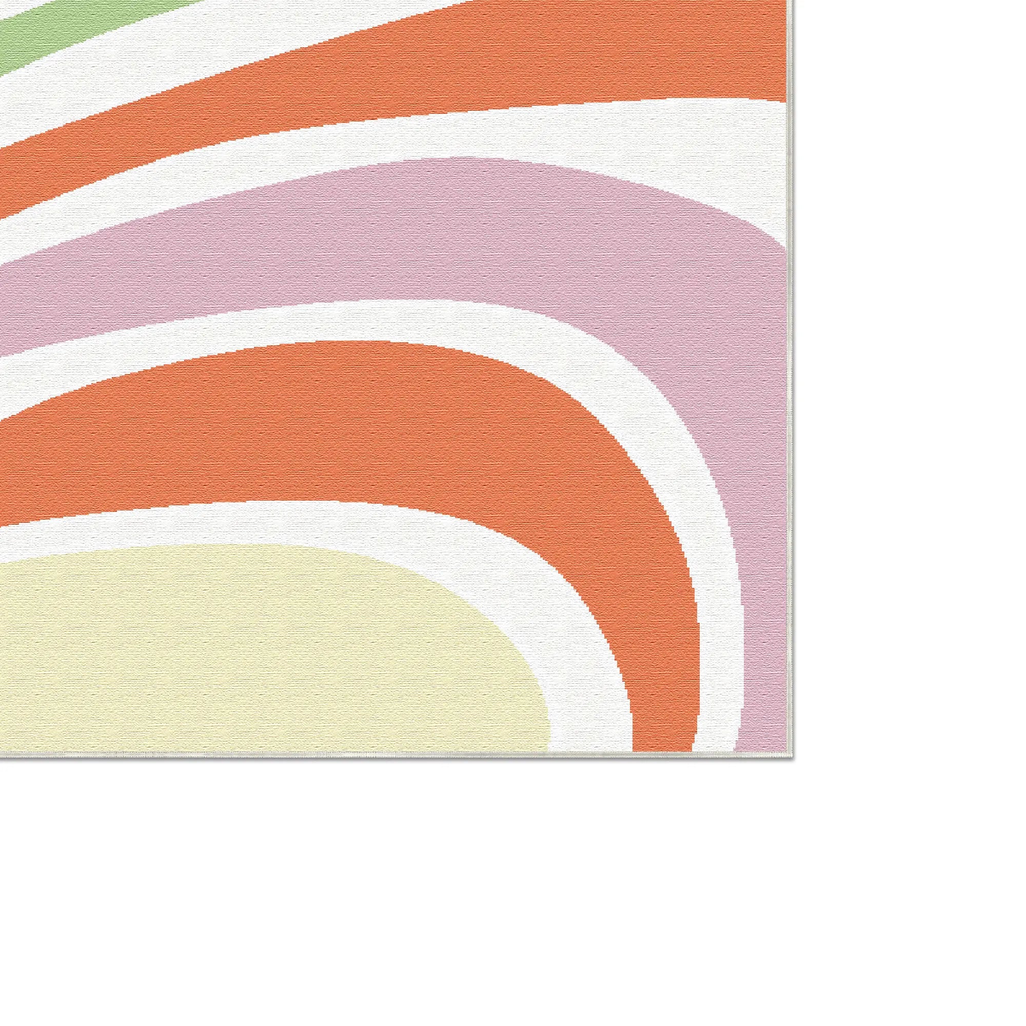 Washable Pastel Groovy Wavy Rug