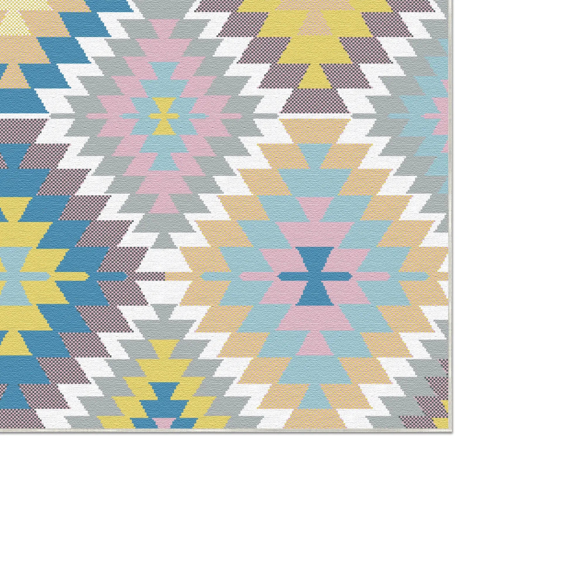 Washable Boho Geometric Rug