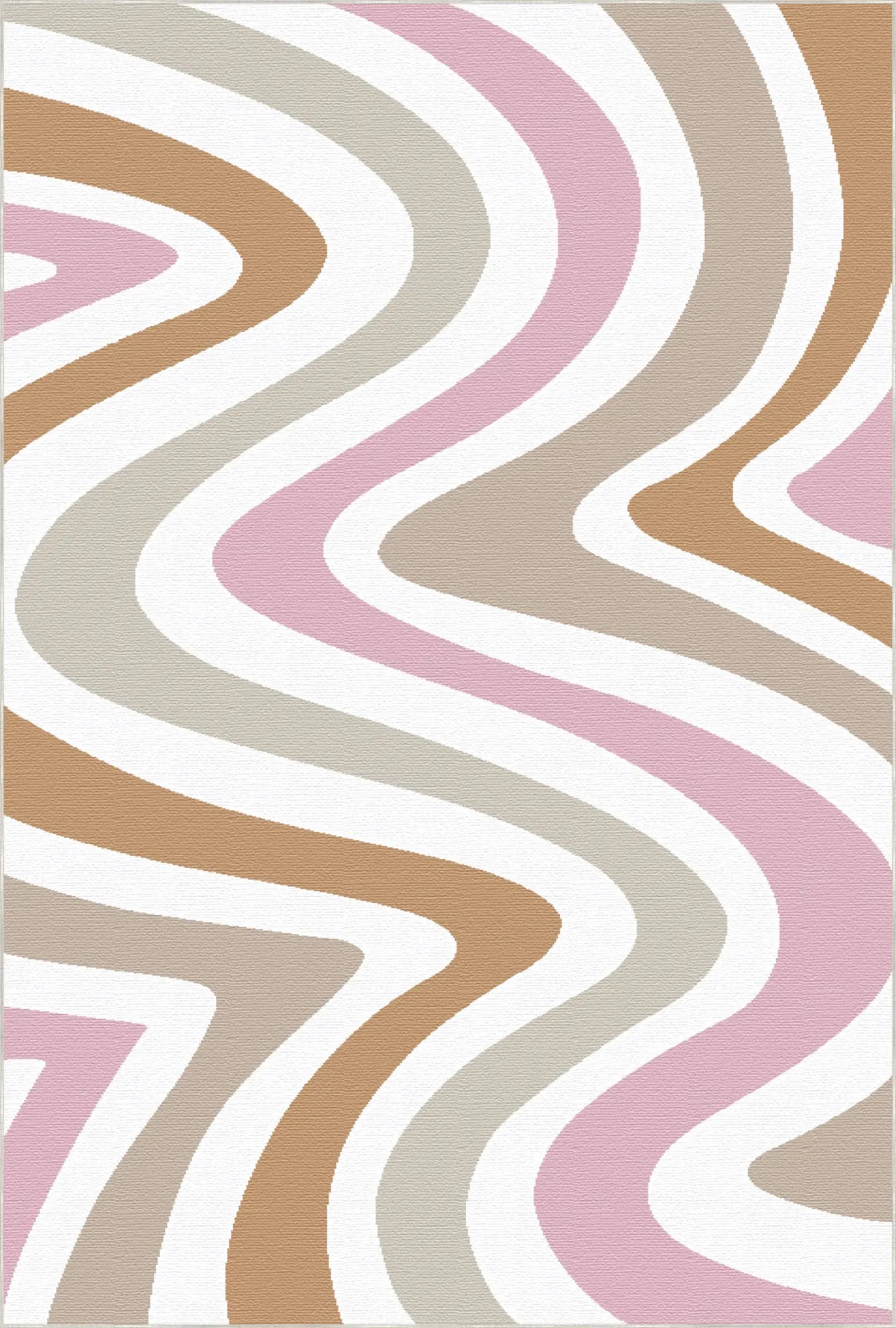 Washable Retro Wavy Boho Rug