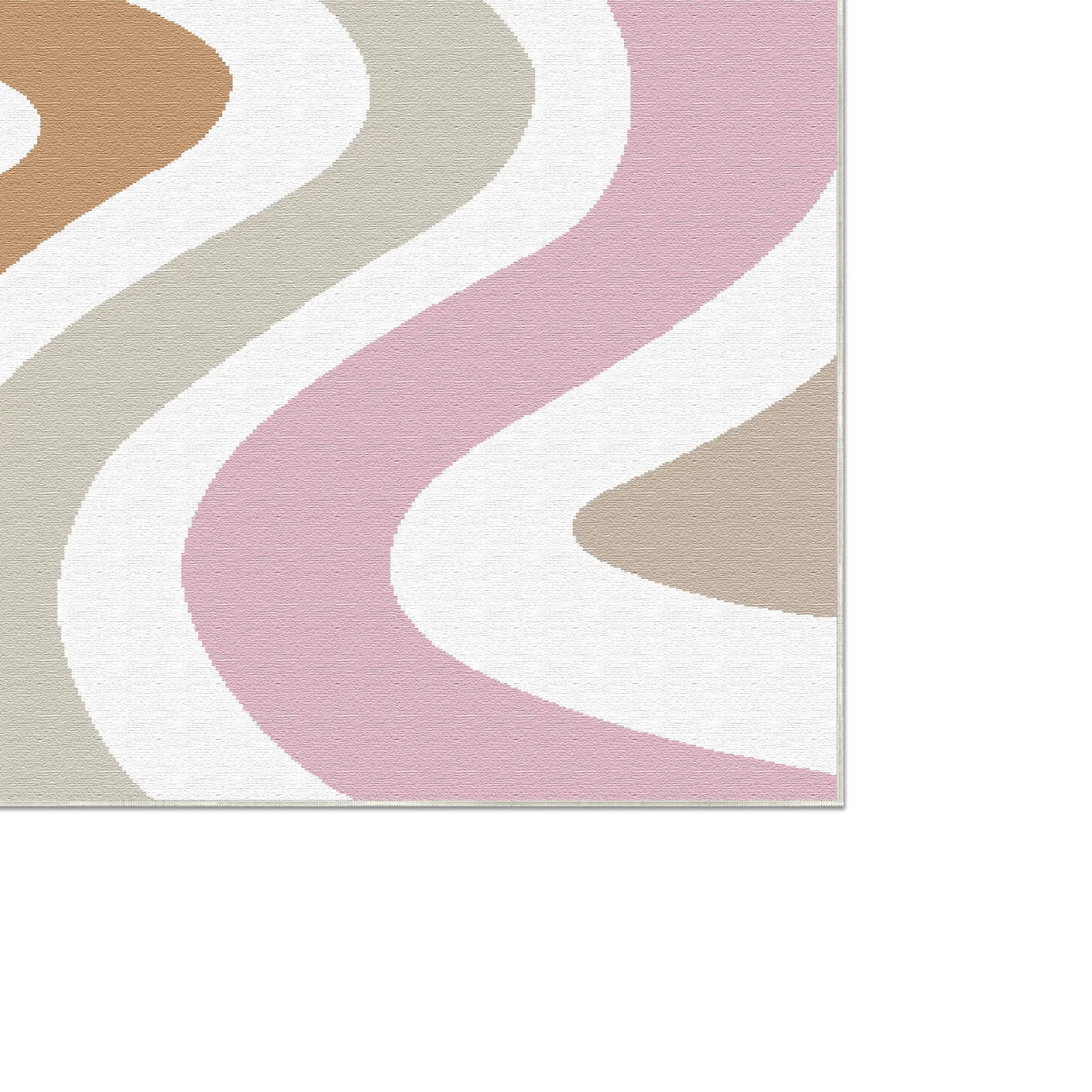 Washable Retro Wavy Boho Rug