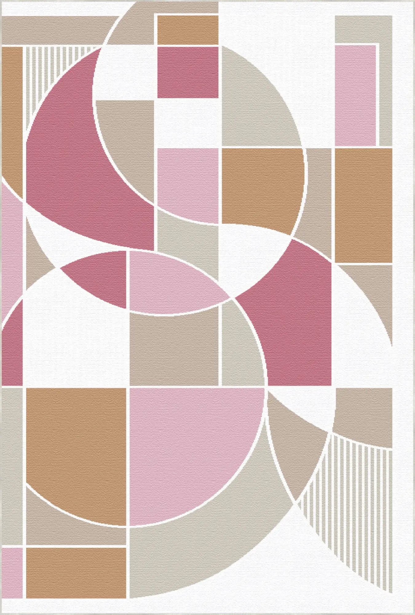 Washable Bauhaus Color Block Rug
