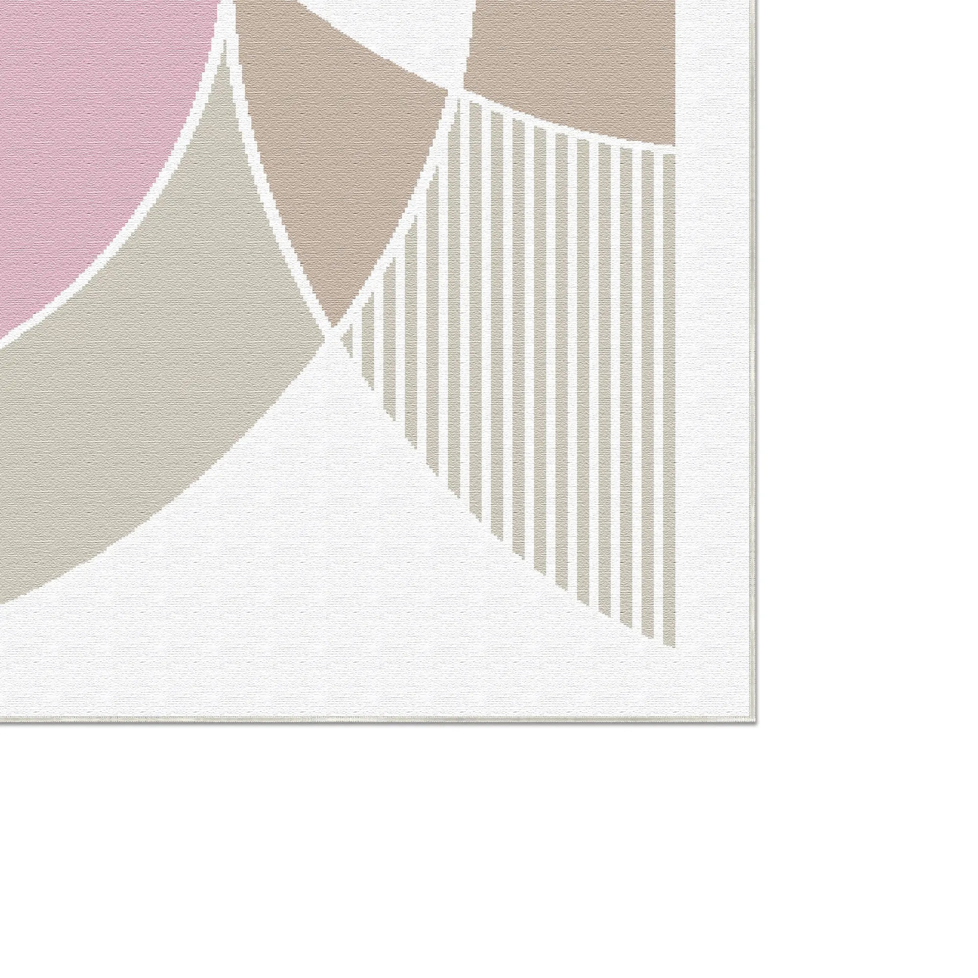Washable Bauhaus Color Block Rug