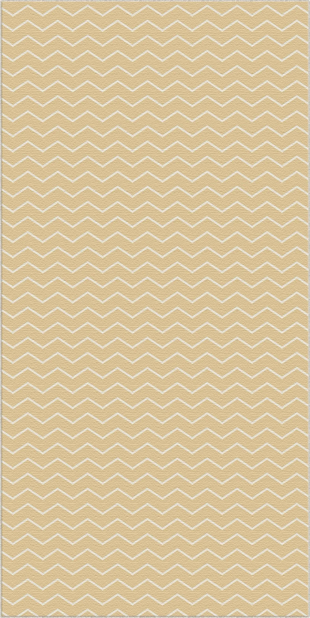 Washable Beige Chevron Rug