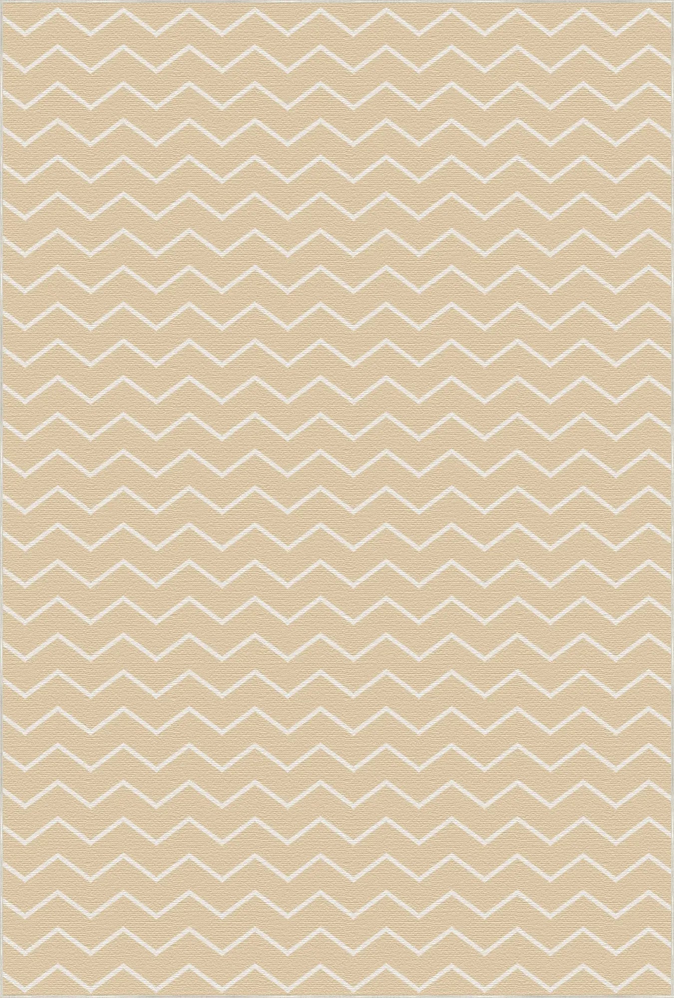 Washable Beige Chevron Rug