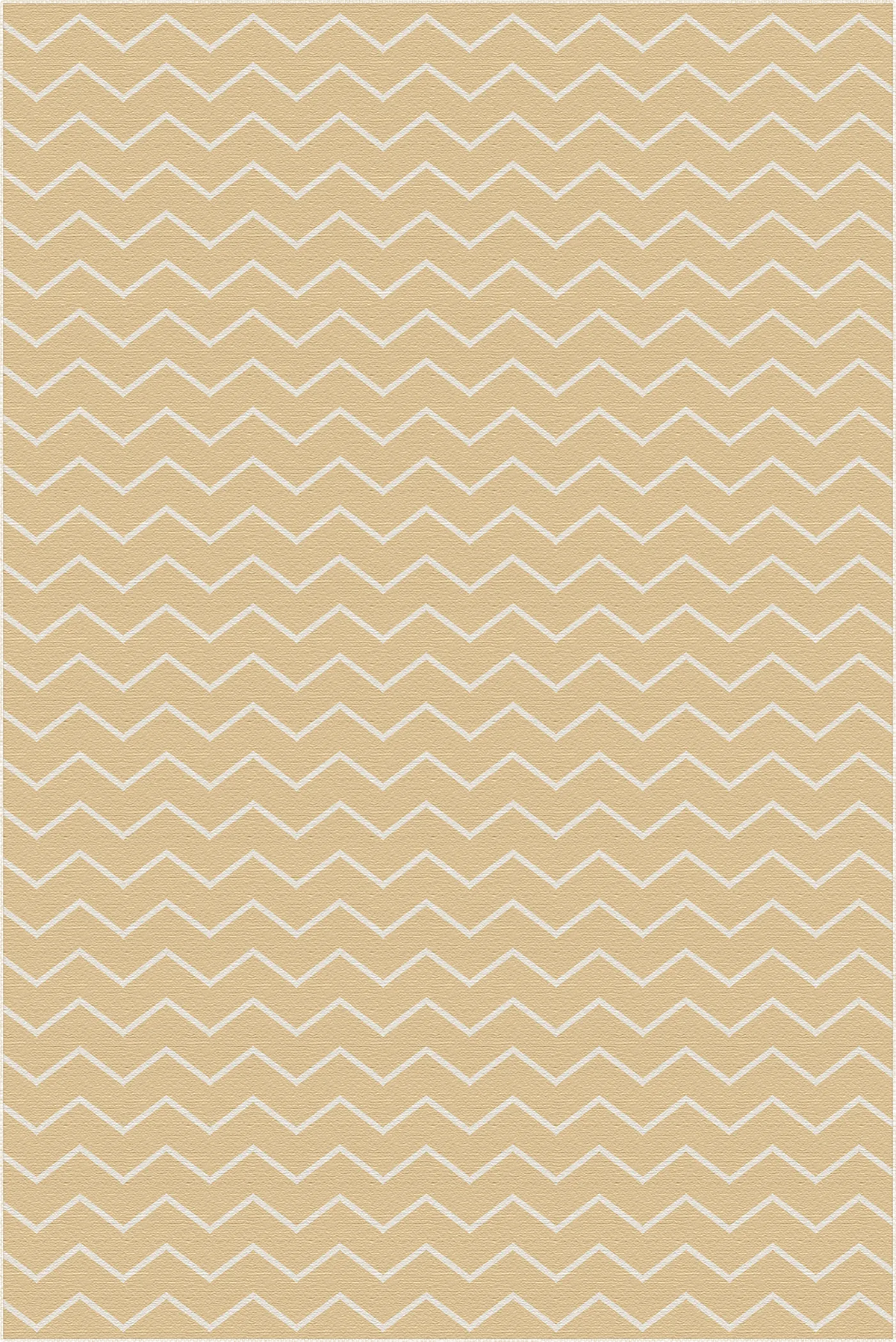 Beige rug with white zigzag pattern
