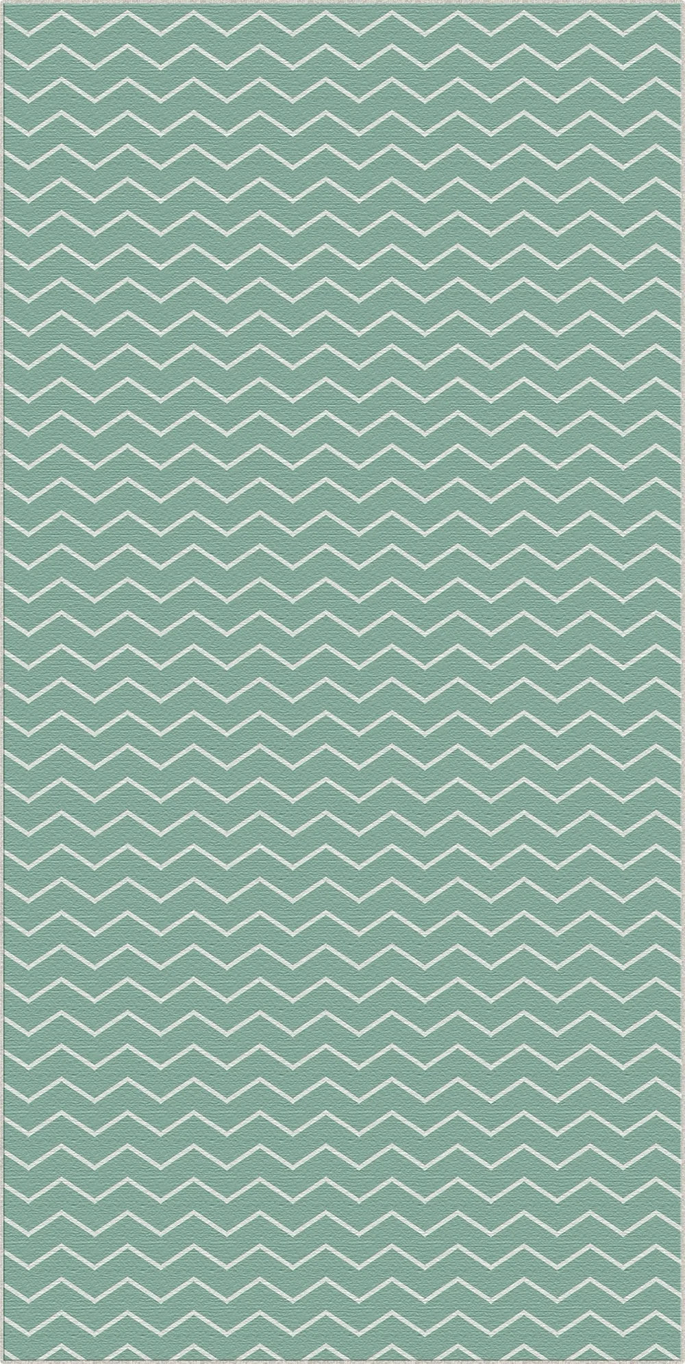 Washable Sage Green Chevron Rug