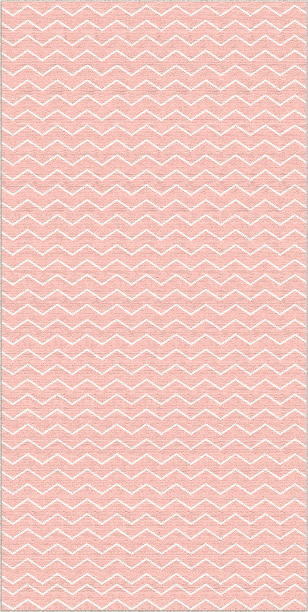 Washable Pink Chevron Rug