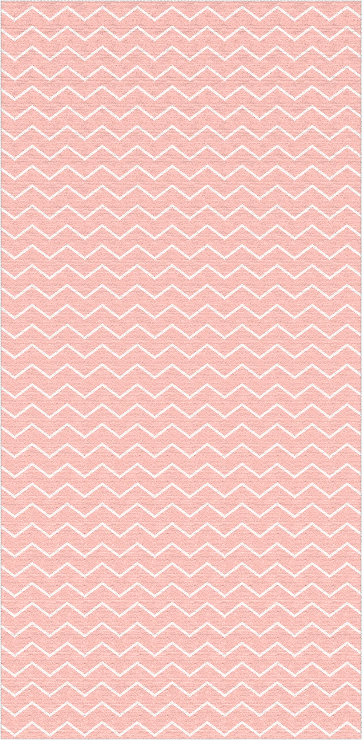 pink area rug with white chevron zigzag pattern