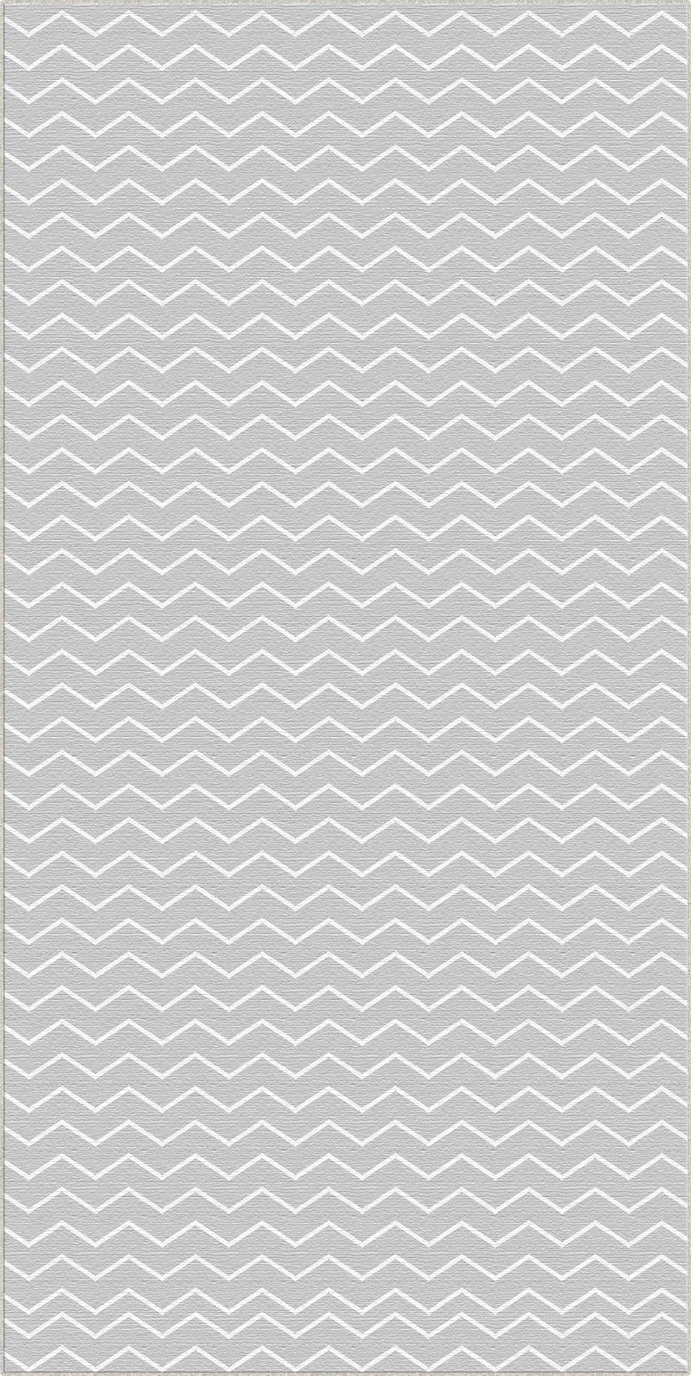 Washable Gray Chevron Rug