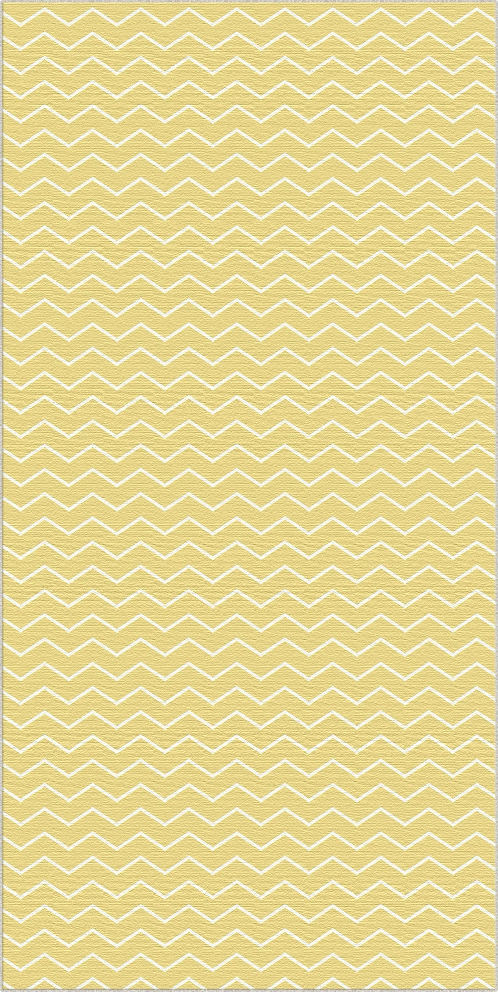 Washable Pale Yellow Chevron Rug
