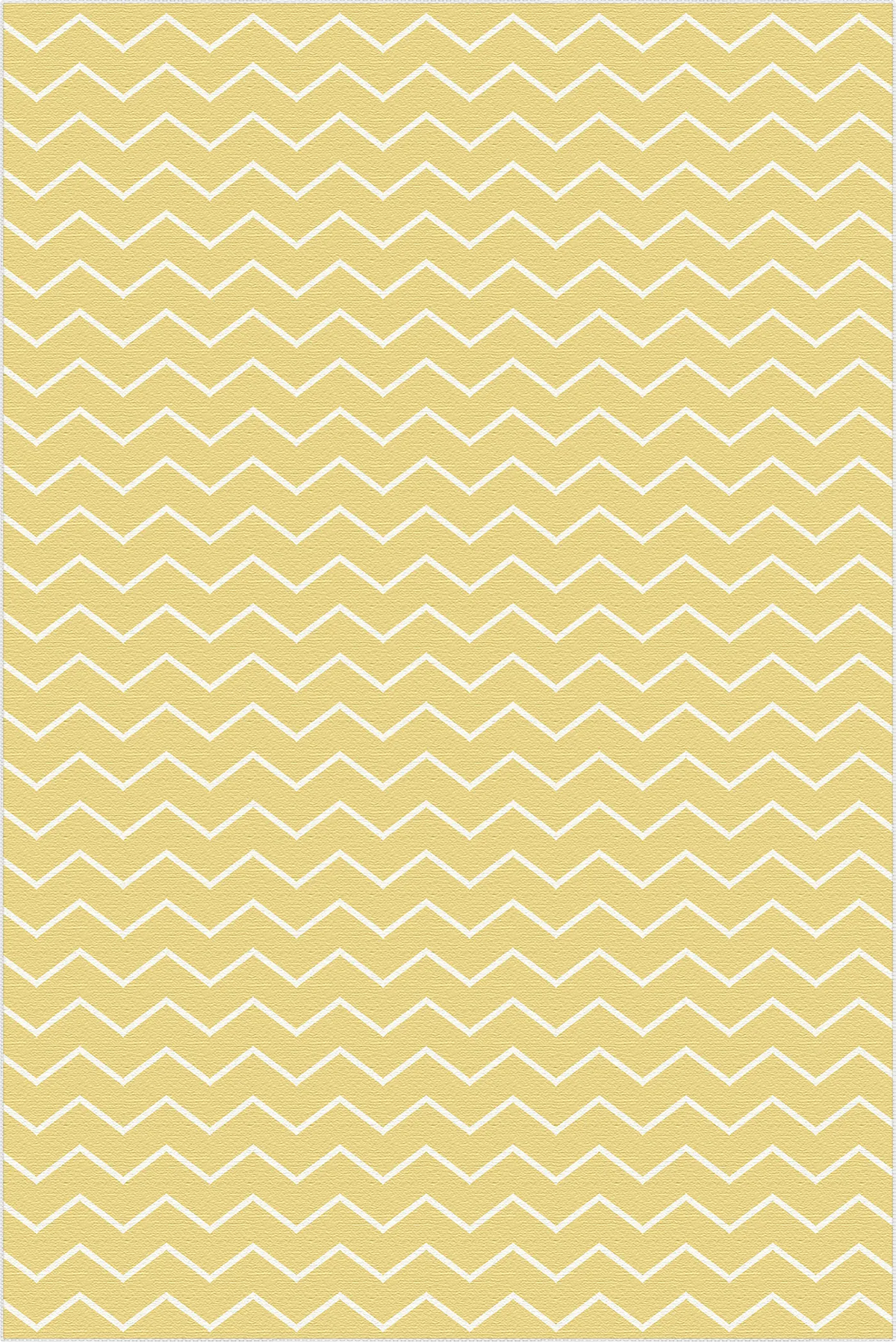 Yellow rug with white zigzag pattern