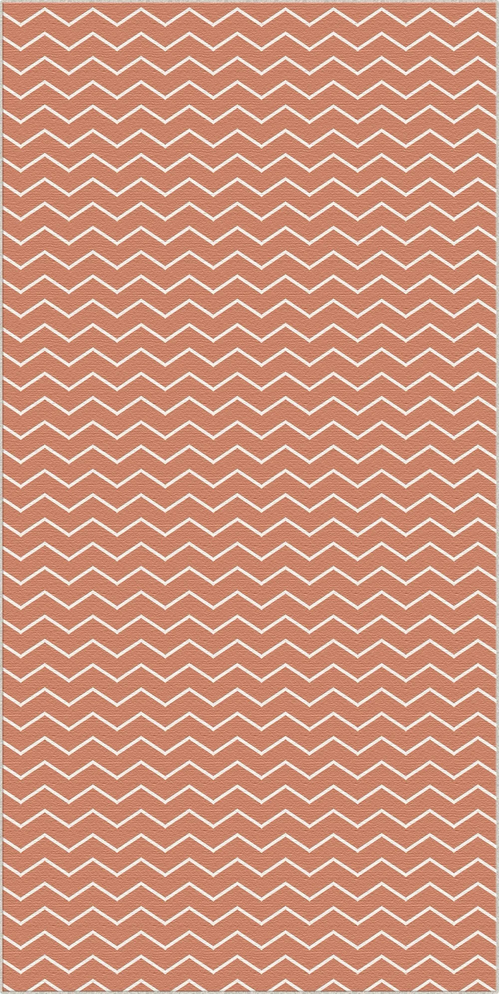 Washable Terracotta Chevron Rug