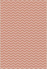 Washable Terracotta Chevron Rug 
