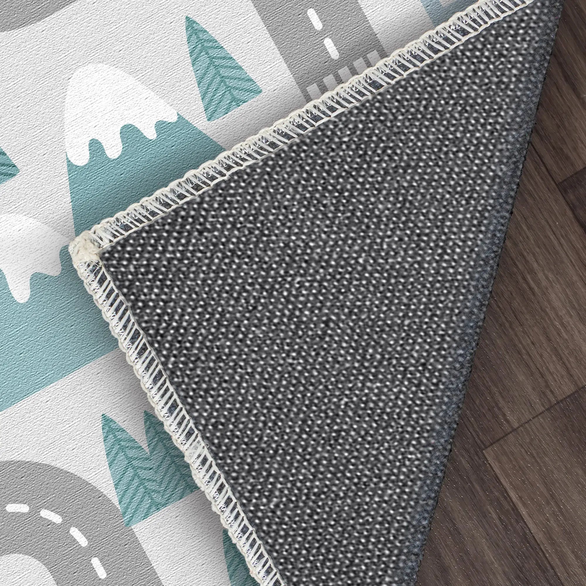 Washable Blue City Road Kids Rug