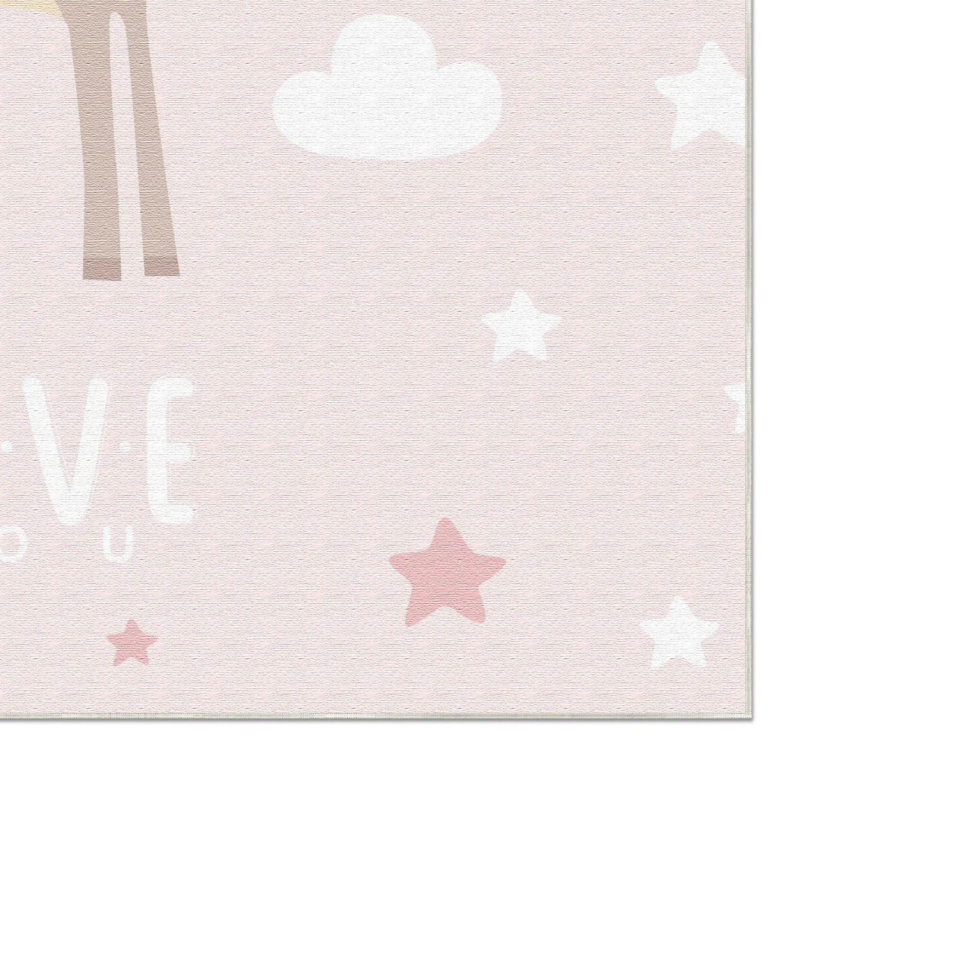 Adorable Pink Fawn Nursery Rug