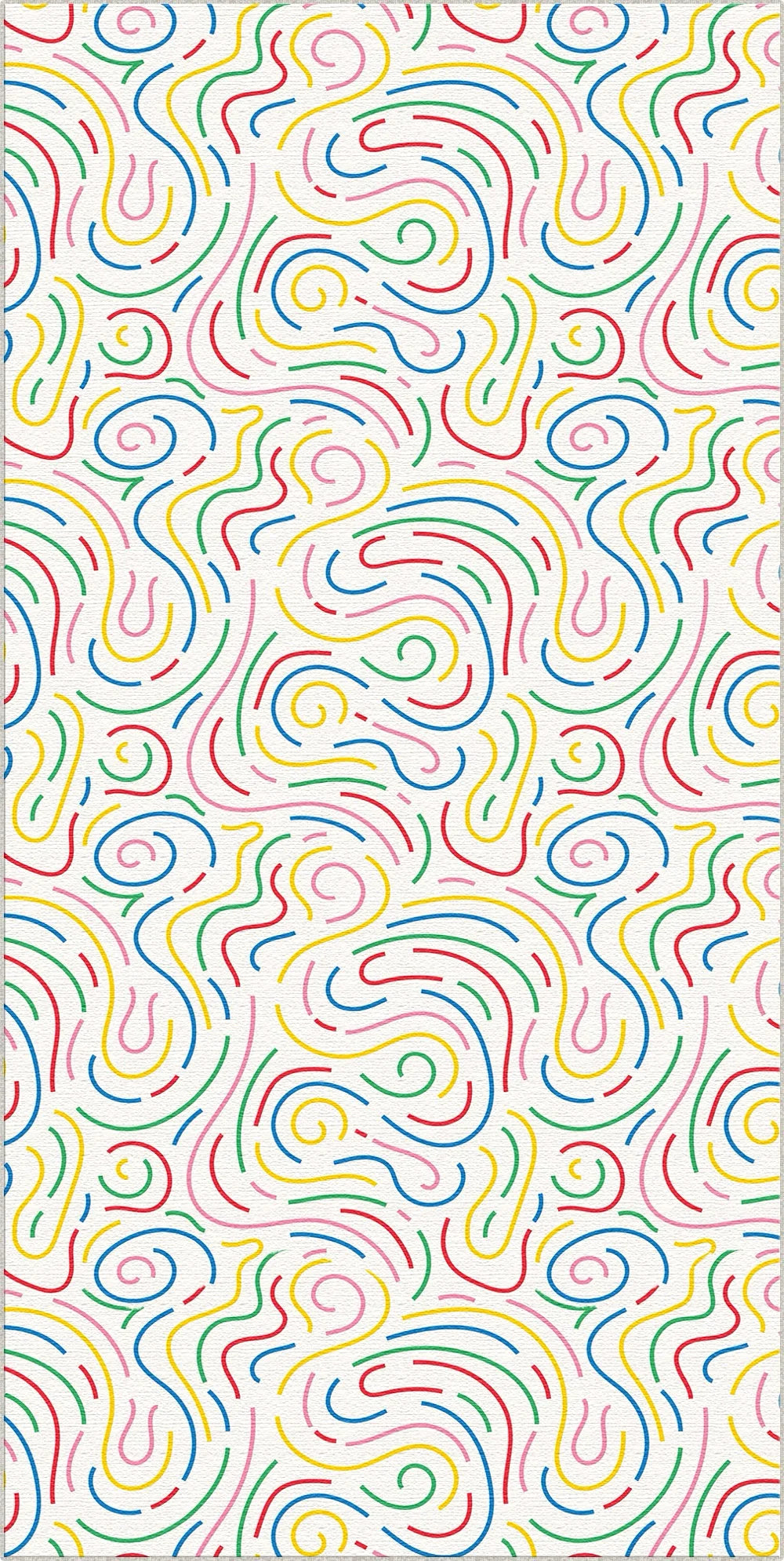Washable Colorful Abstract Swirl Kids Rug